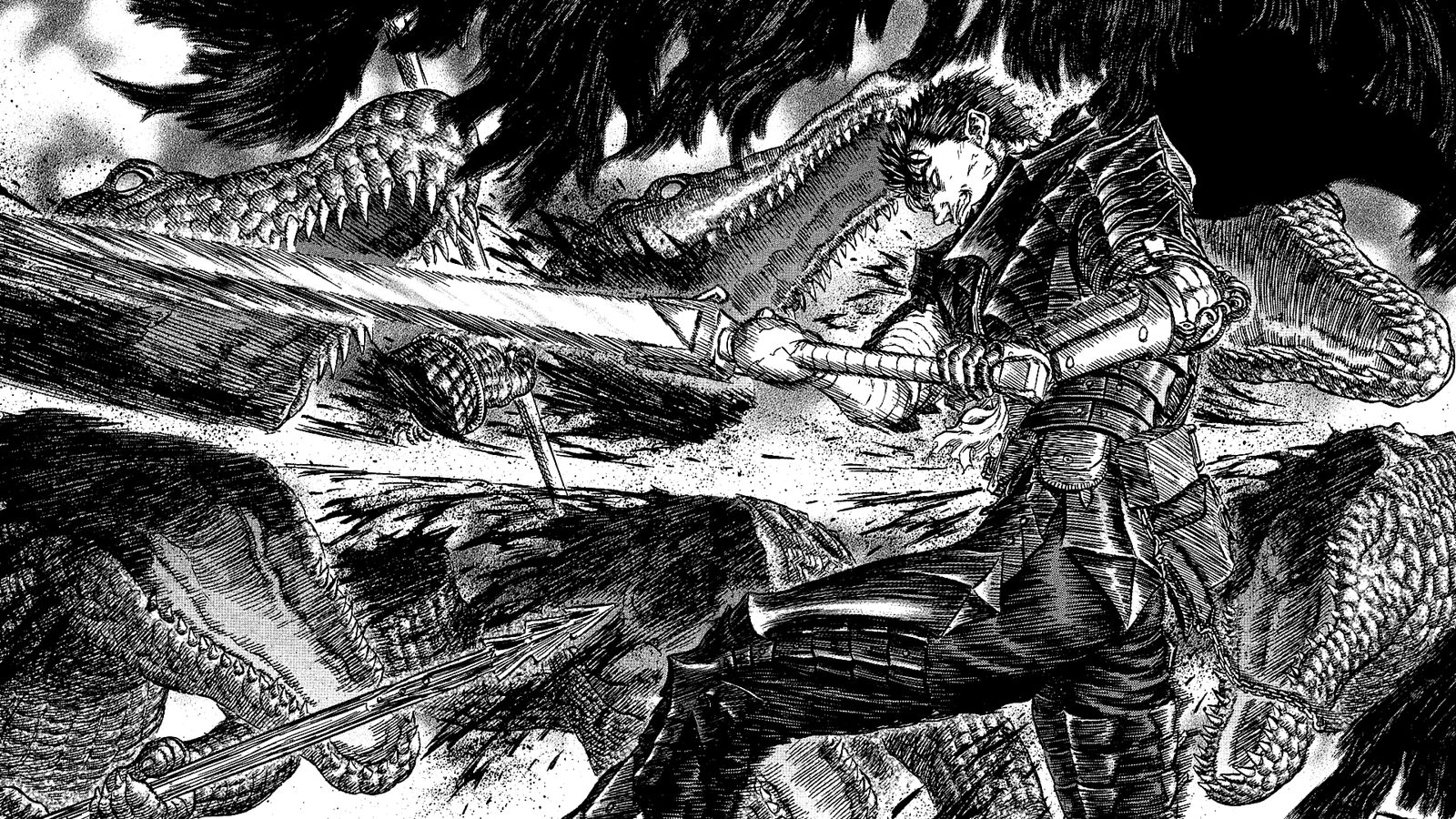 Guts contre les crocodiles