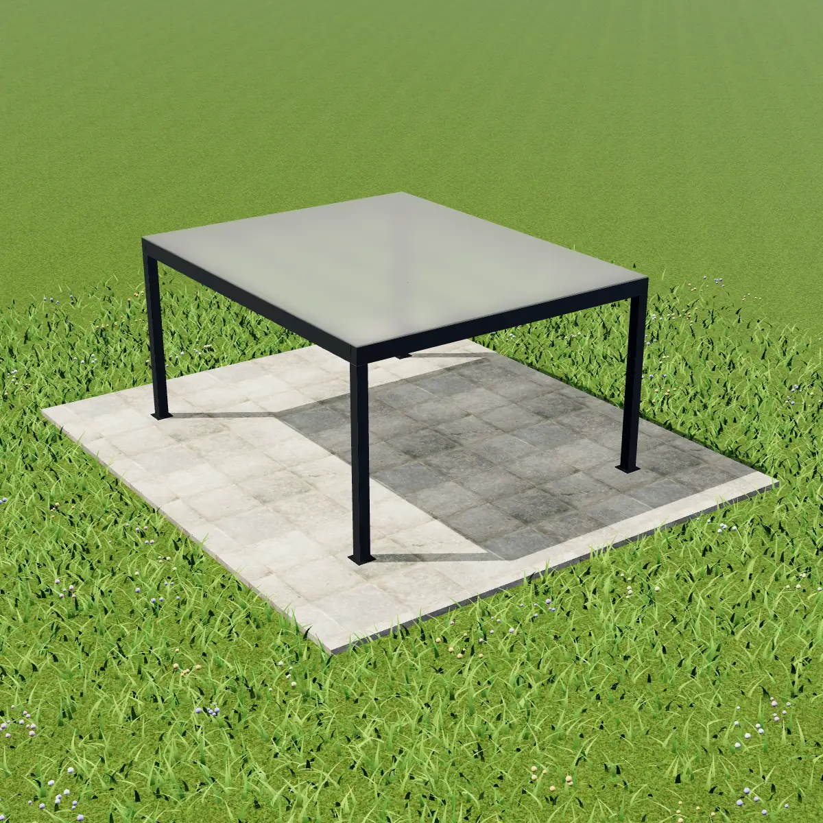 Abri Opale, carport polycarbonate en 3D