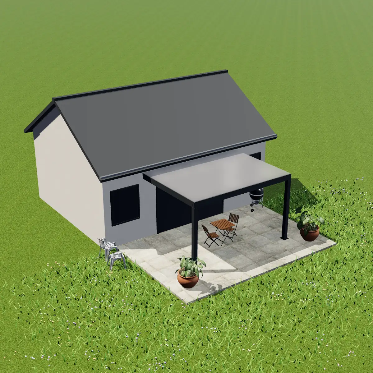 Opale, toit polycarbonate en 3D