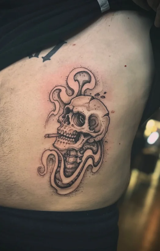 Tattoo cicatrisé III — Hachures, sur la peau