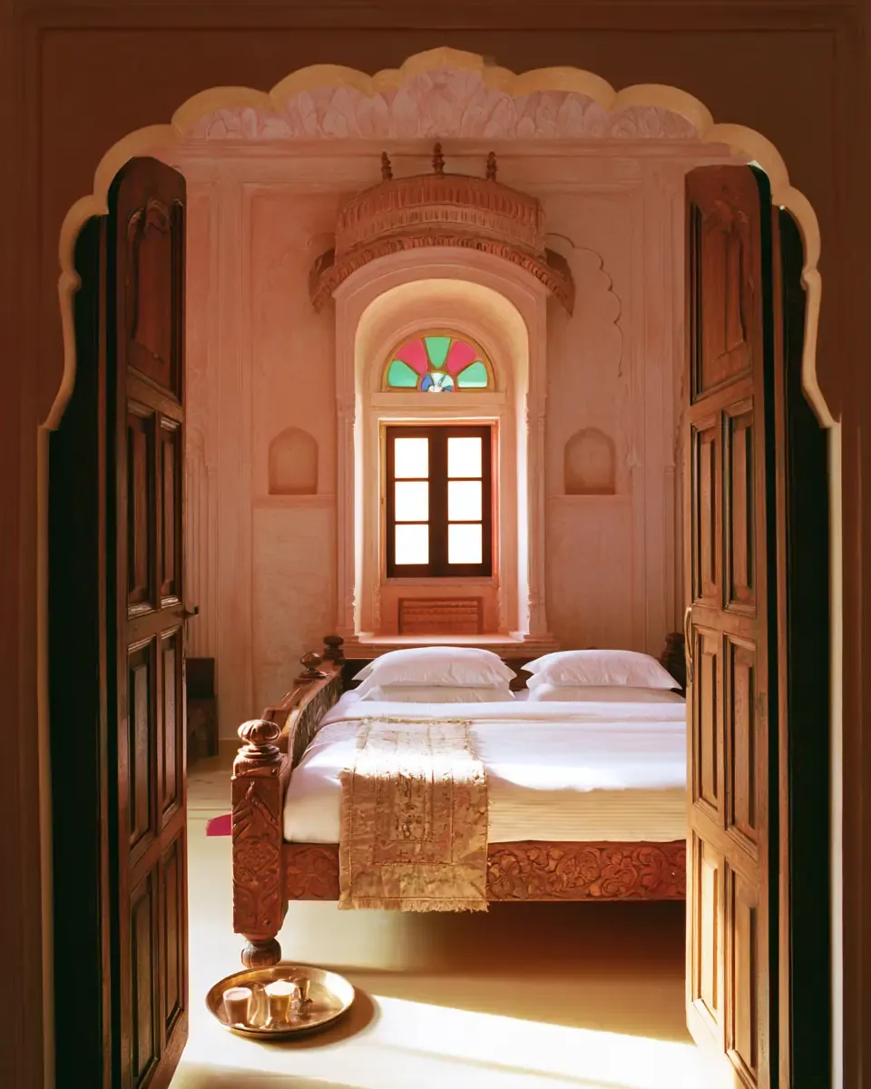 Une suite de haveli aux vitraux colorés