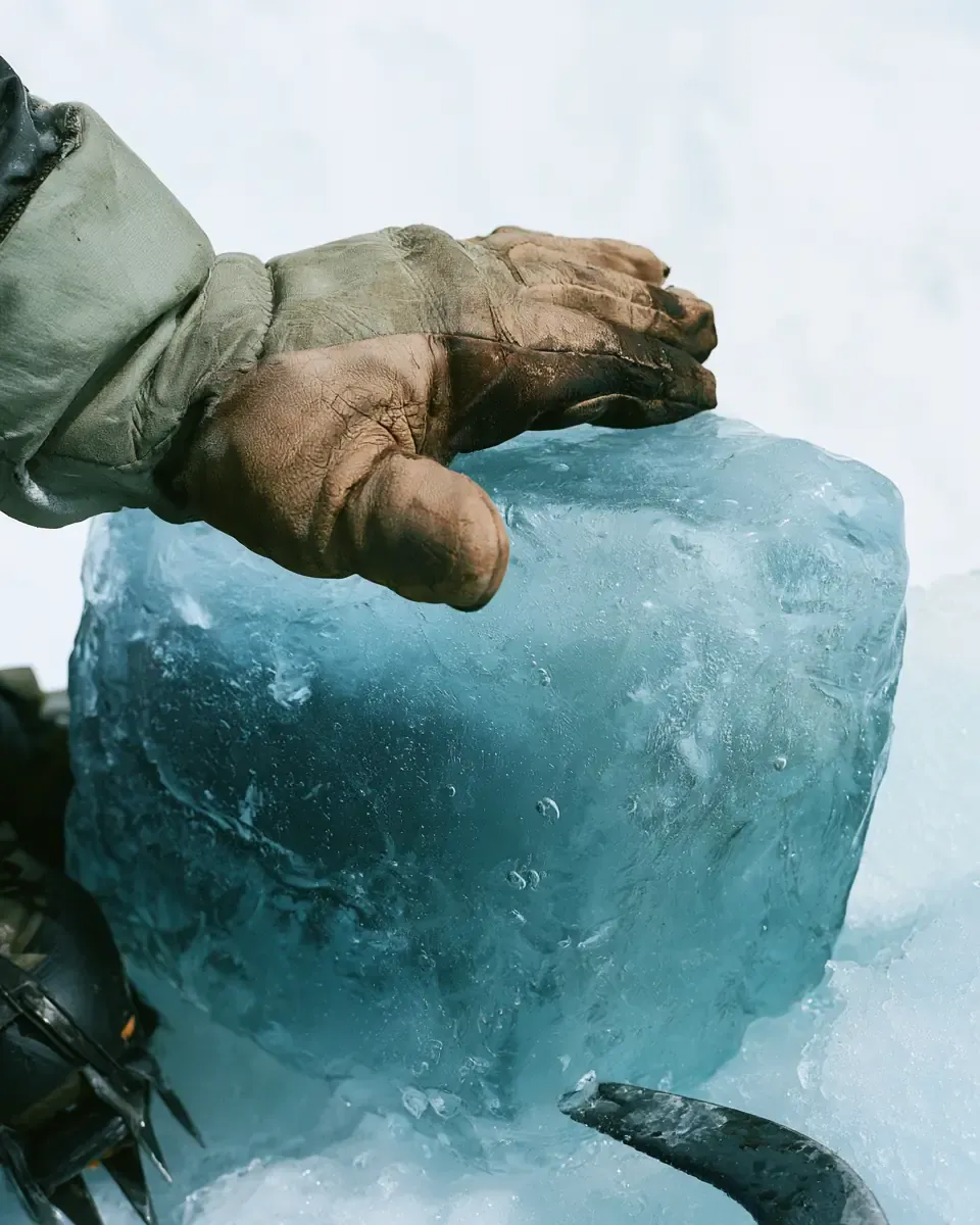 Une glace millénaire, d’un bleu profond