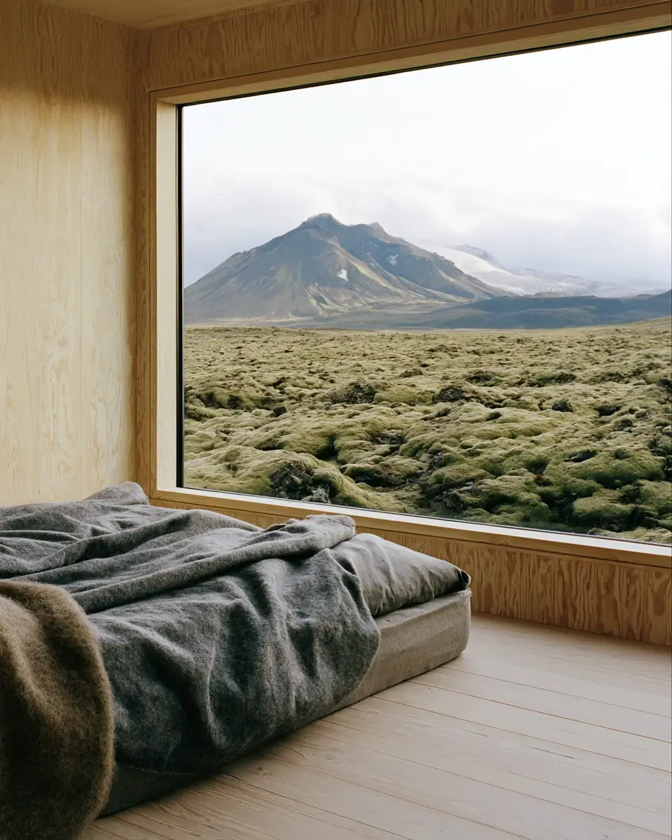 Un lodge face aux champs de lave