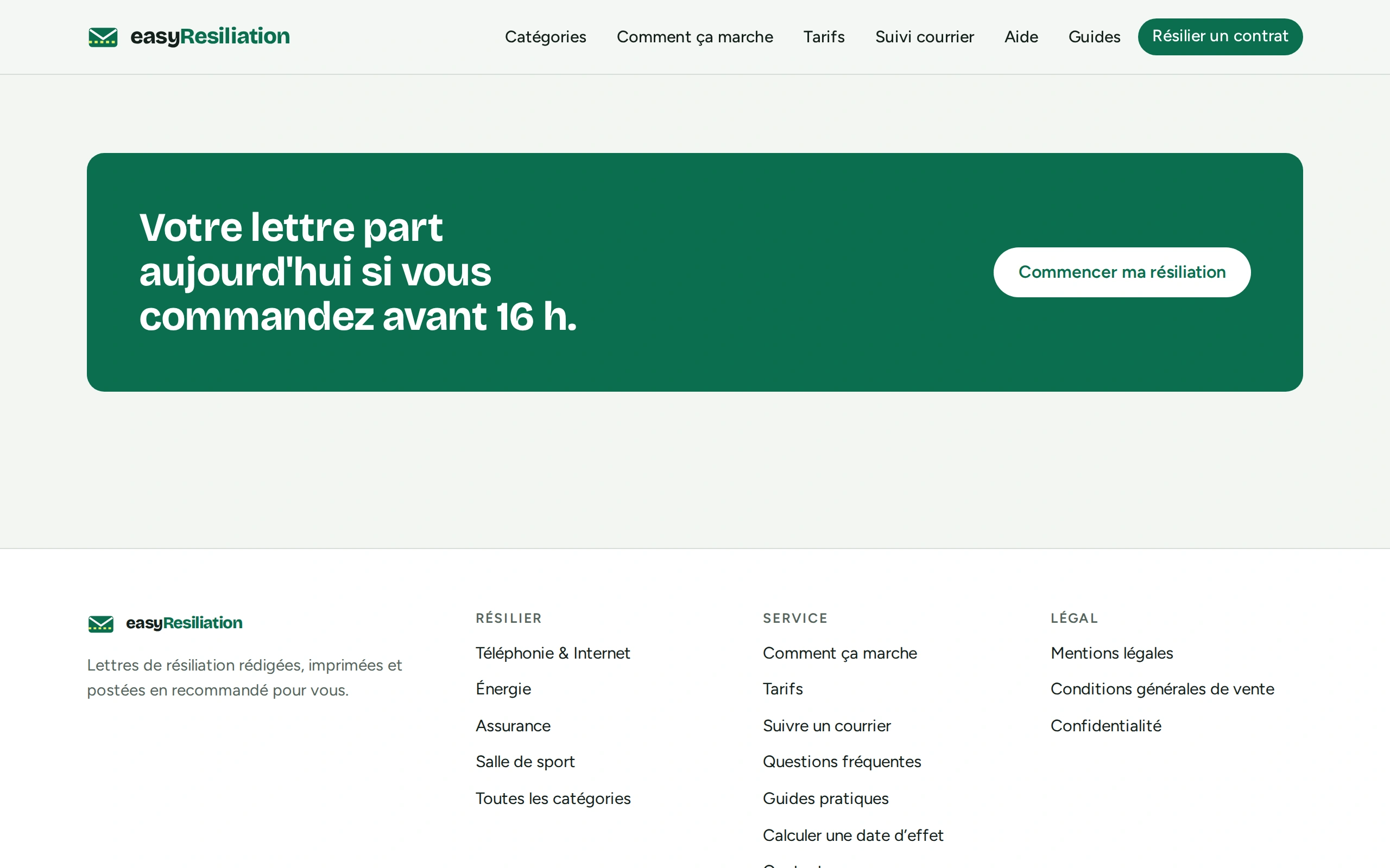 easyResiliation — Votre lettre part aujourd'hui si vous… (écran)
