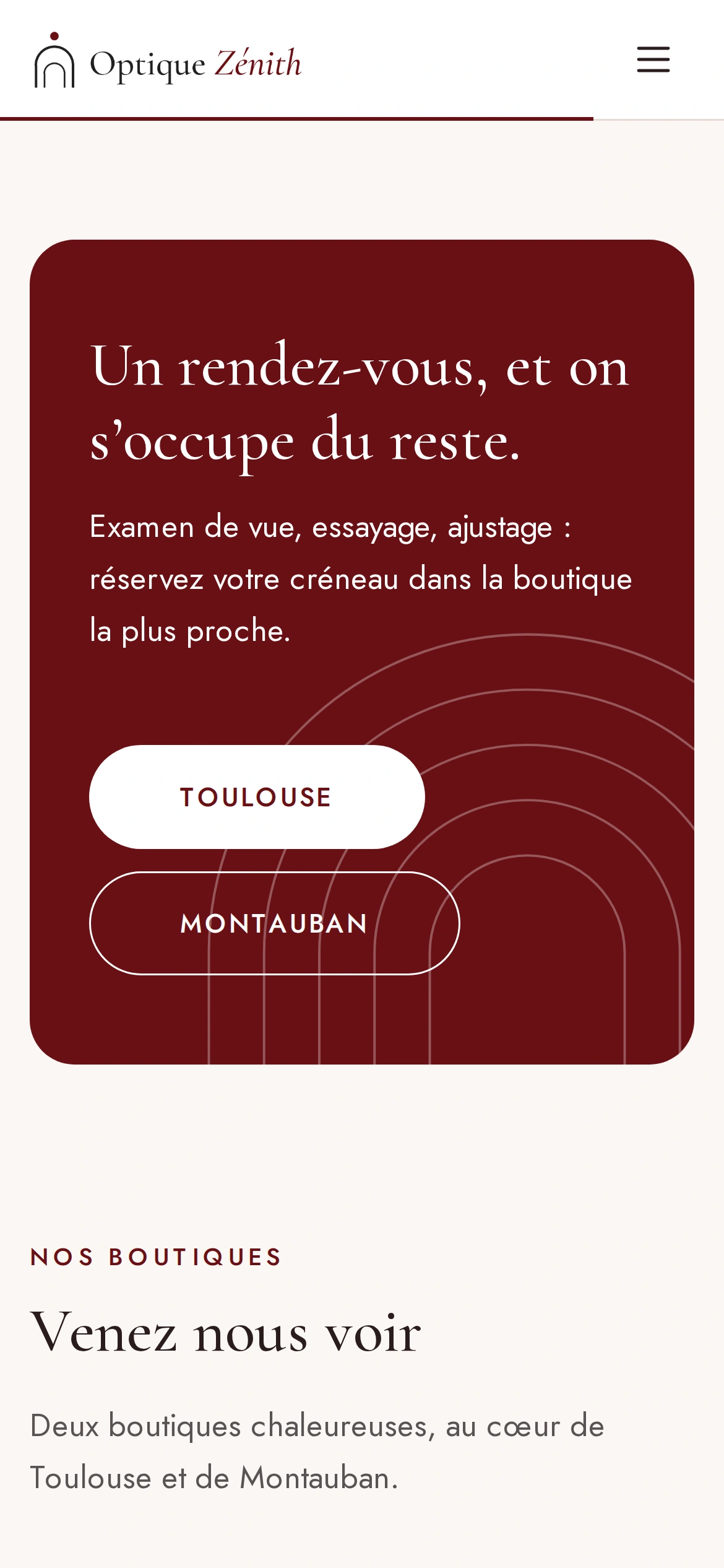 Optique Zénith — Un rendez-vous, et on s’occupe du reste. (téléphone)