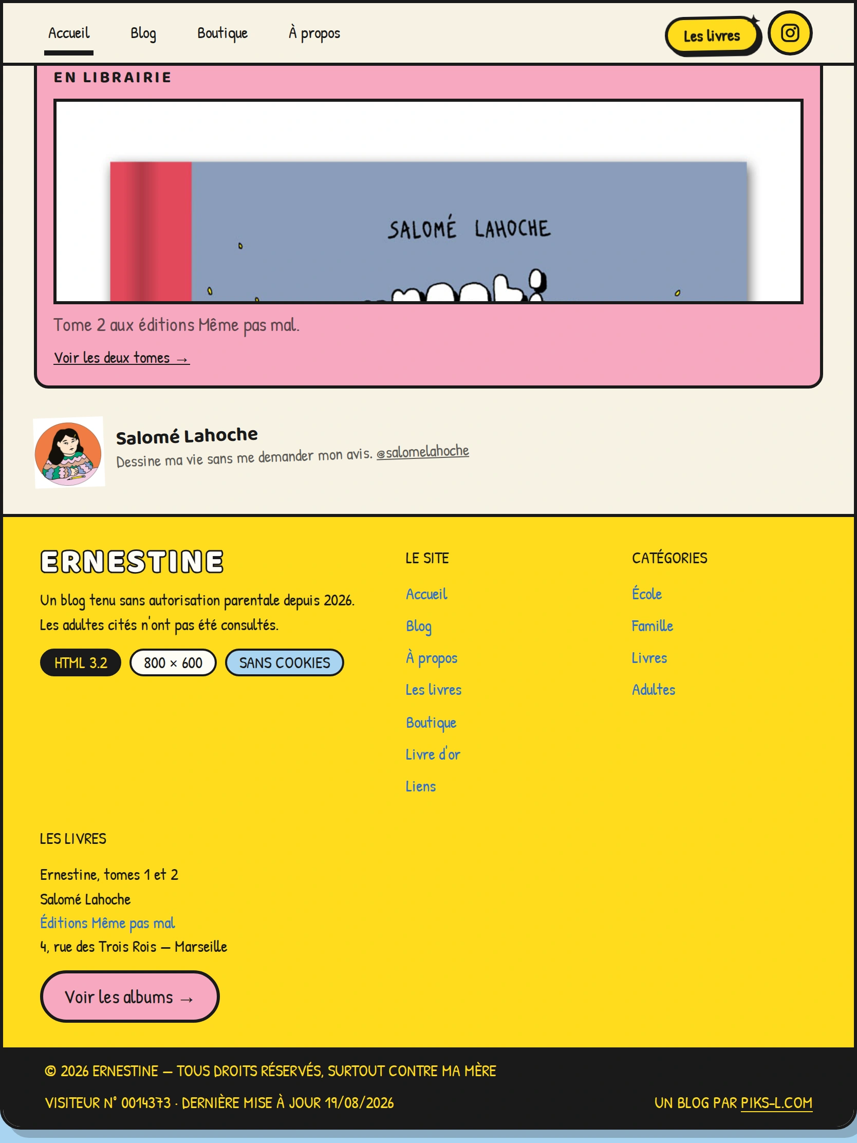 Ernestine — Pied de page (tablette)