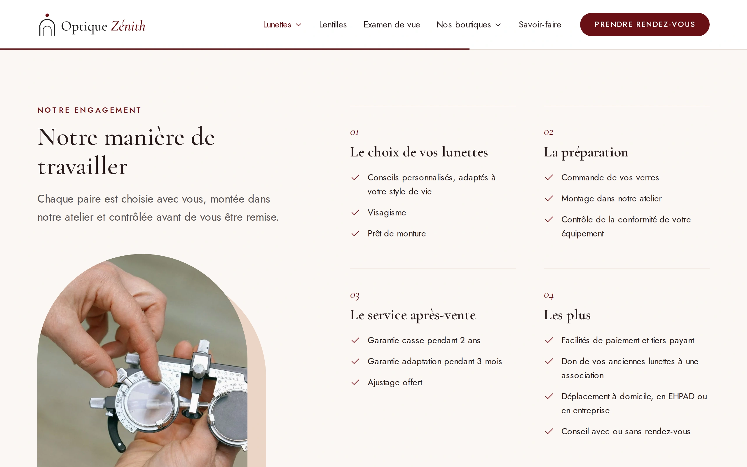 Optique Zénith — Notre manière de travailler (écran)