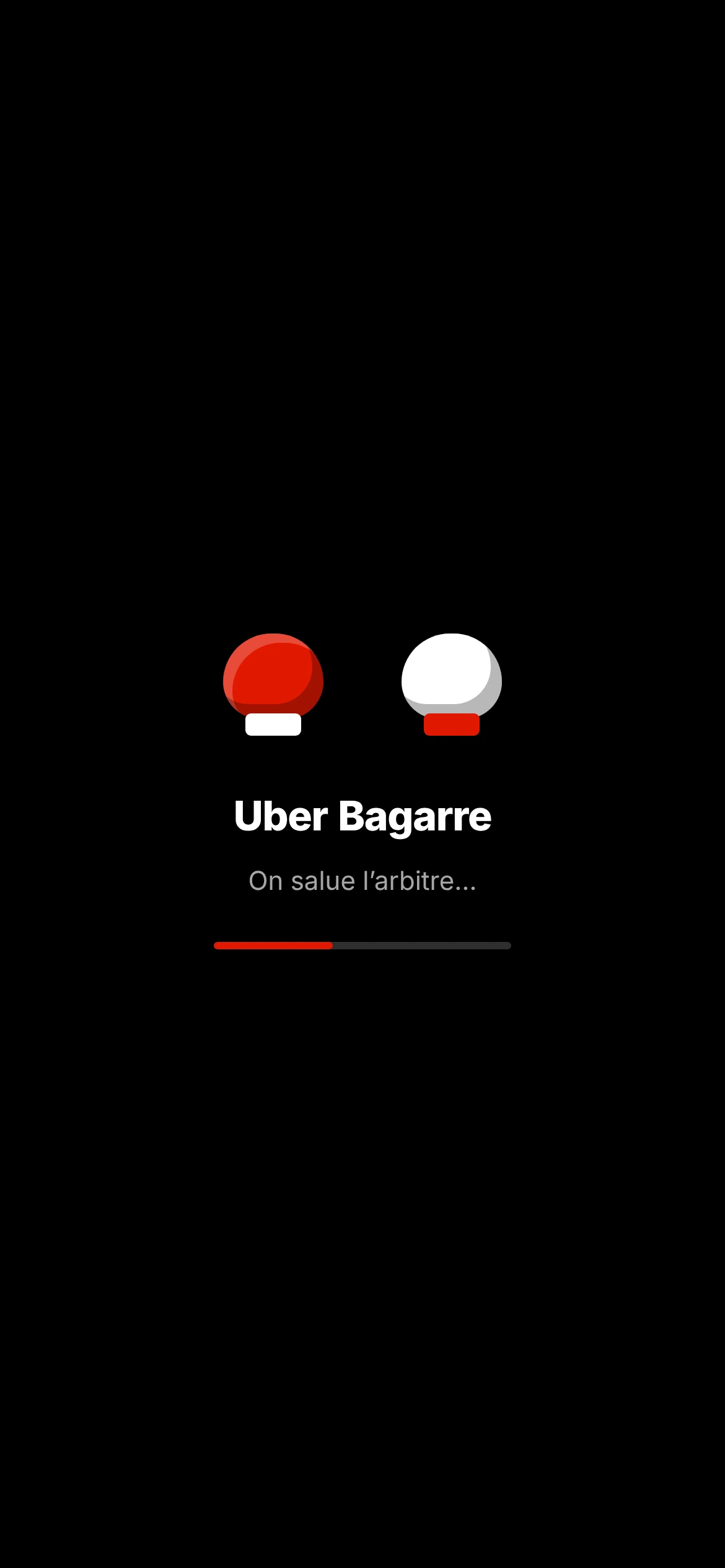 Uber Bagarre — Écran de chargement (téléphone)
