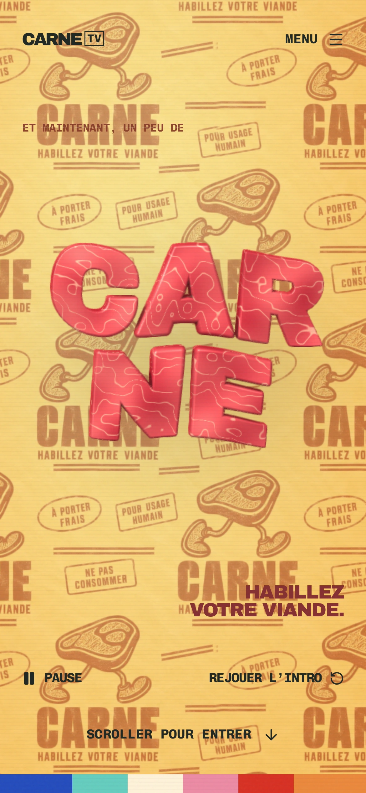 CARNE — Haut de la page d'accueil (téléphone)