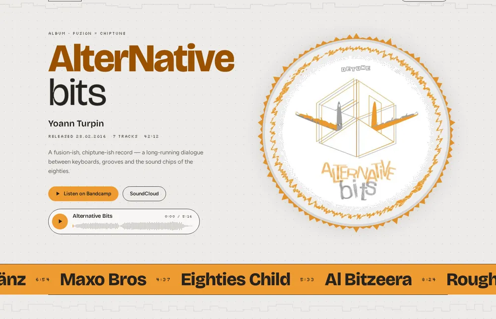Page d'accueil du site AlterNative bits