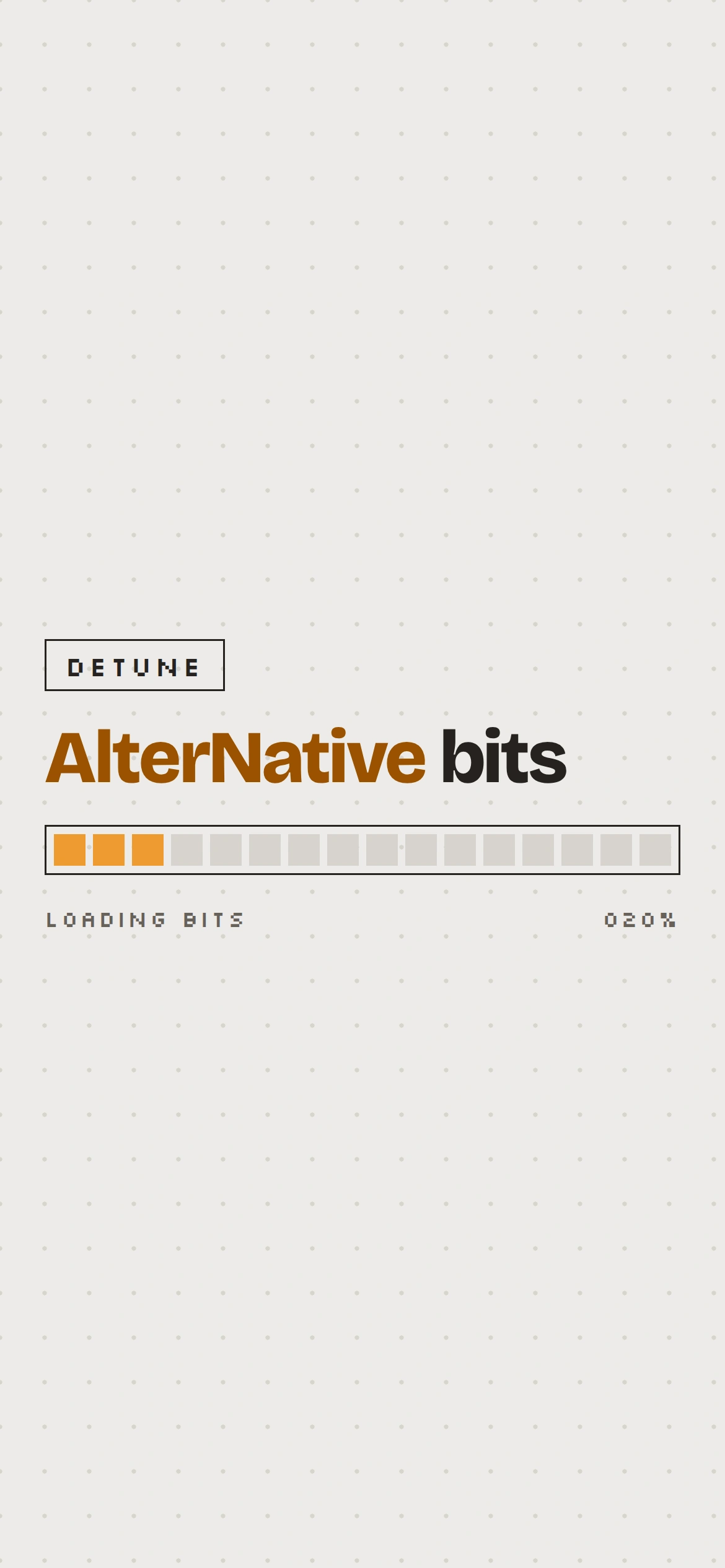 AlterNative bits — Écran de chargement (téléphone)