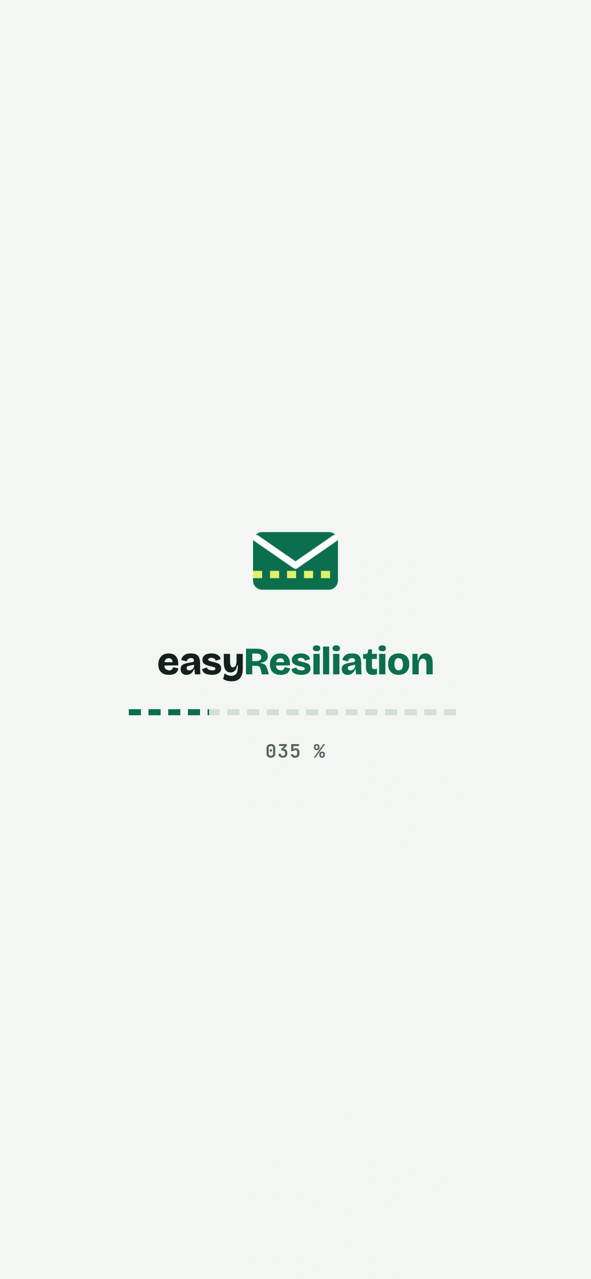 easyResiliation — Écran de chargement (téléphone)
