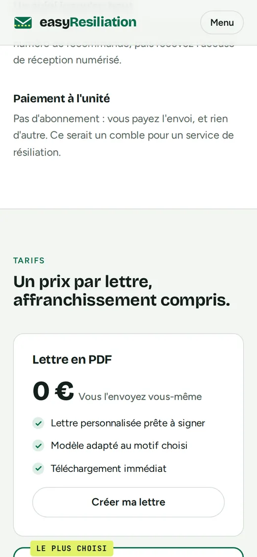 easyResiliation — vue 4 en téléphone