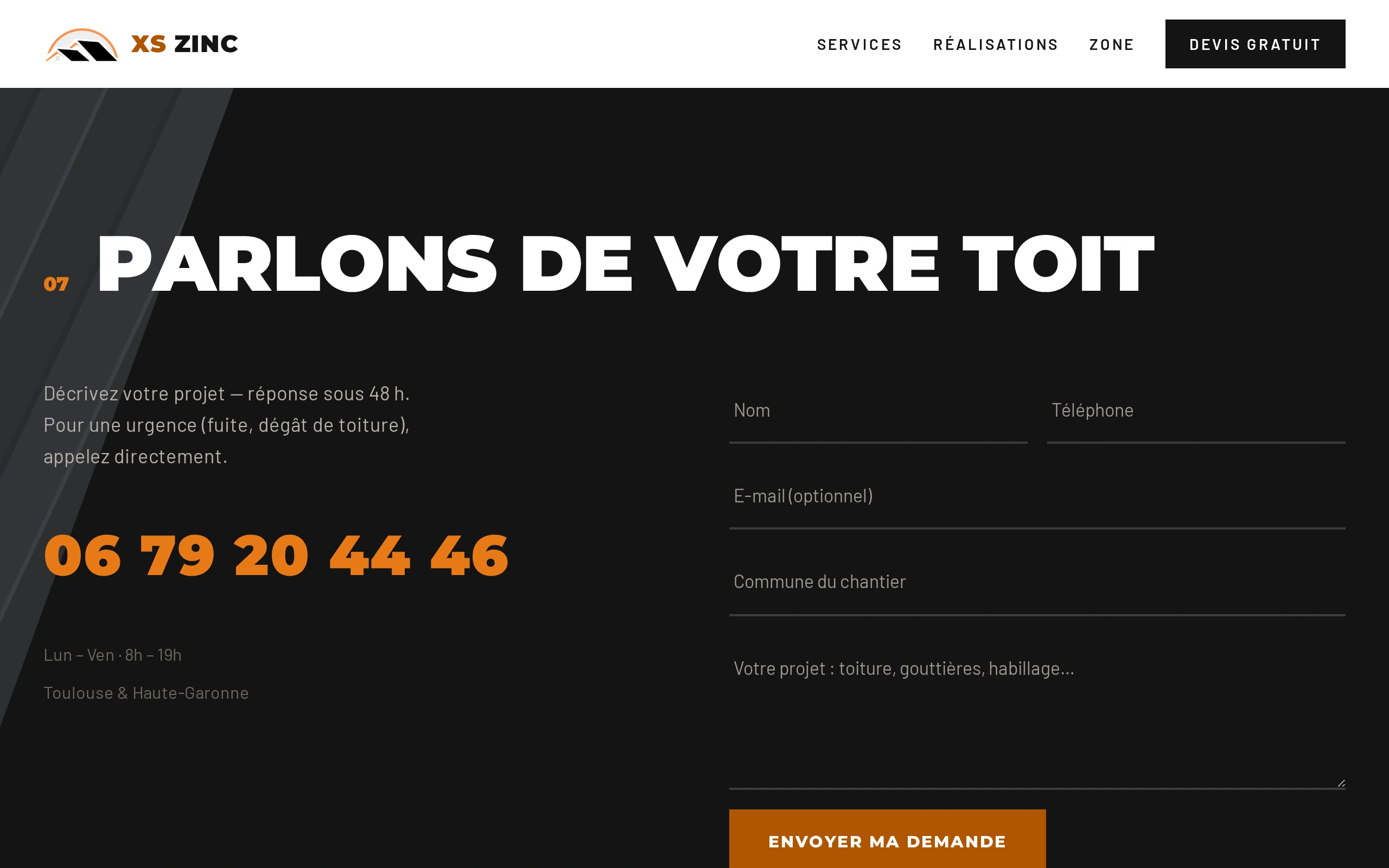 XS Zinc — Parlons de votre toit (écran)