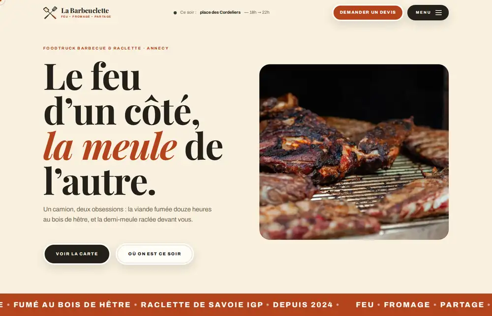 Page d'accueil du site La Barbeuclette