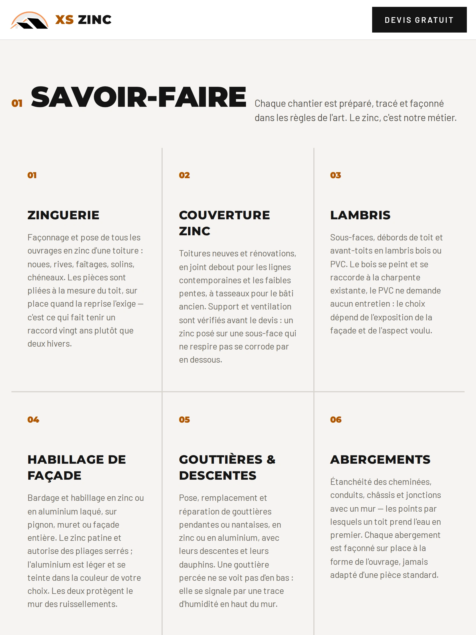 XS Zinc — Savoir-faire (tablette)