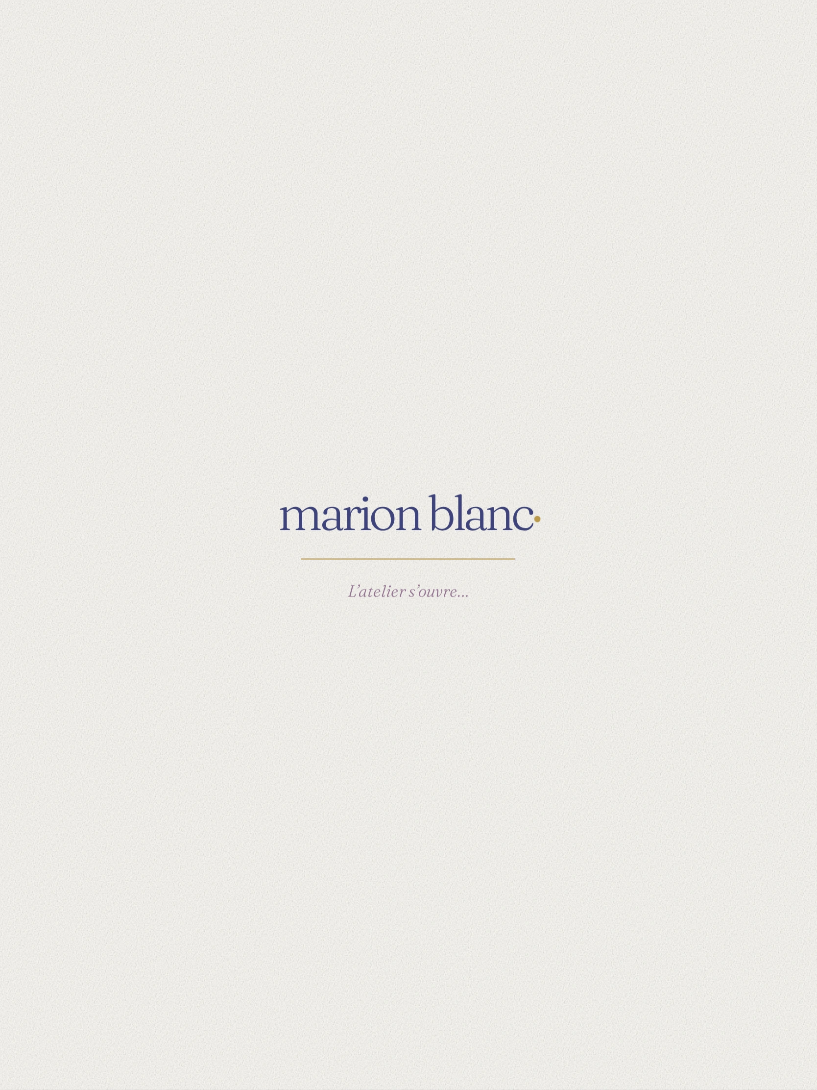 Marion Blanc — Écran de chargement (tablette)