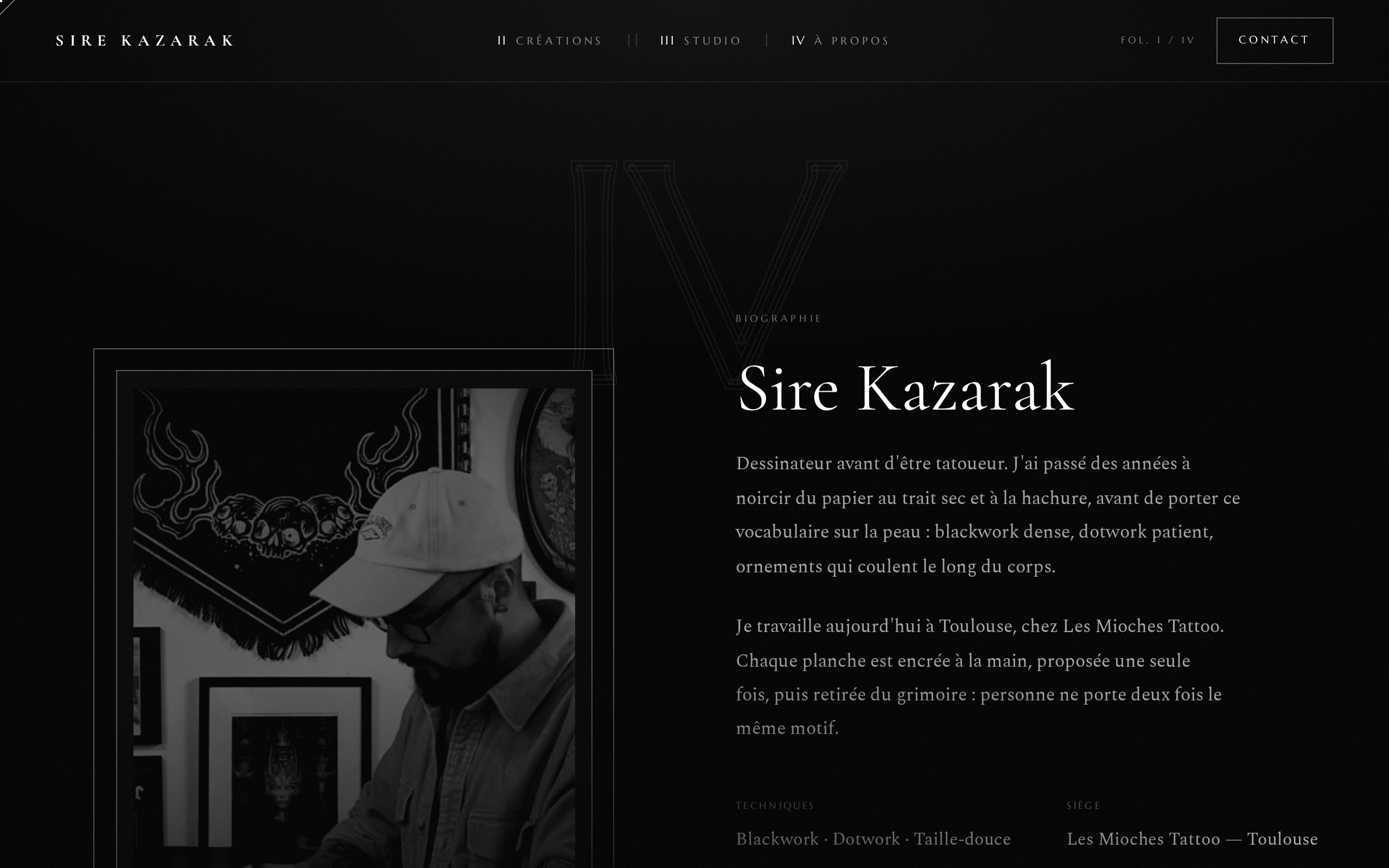 Sire Kazarak — Sire Kazarak (écran)