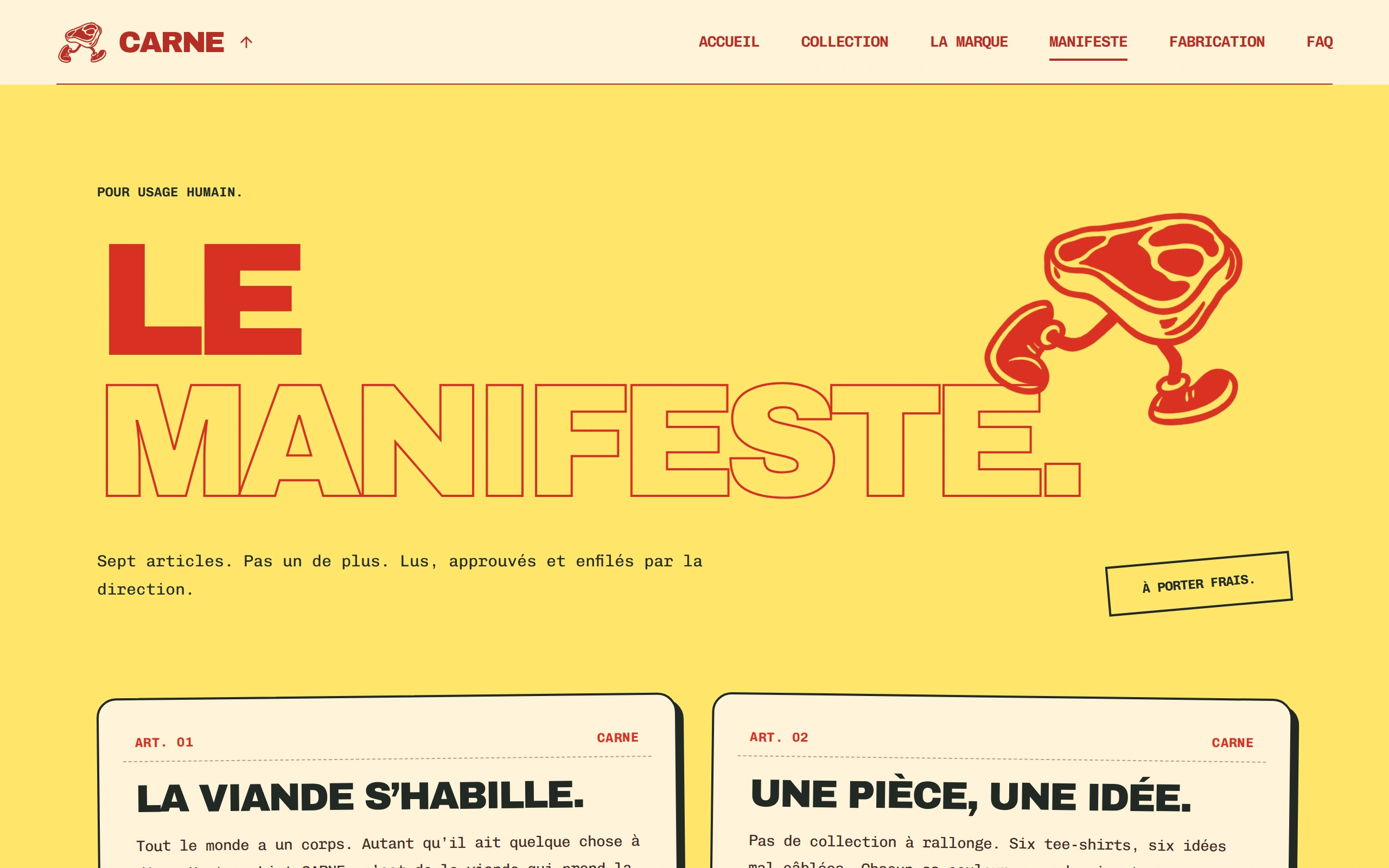 CARNE — Le manifeste (écran)