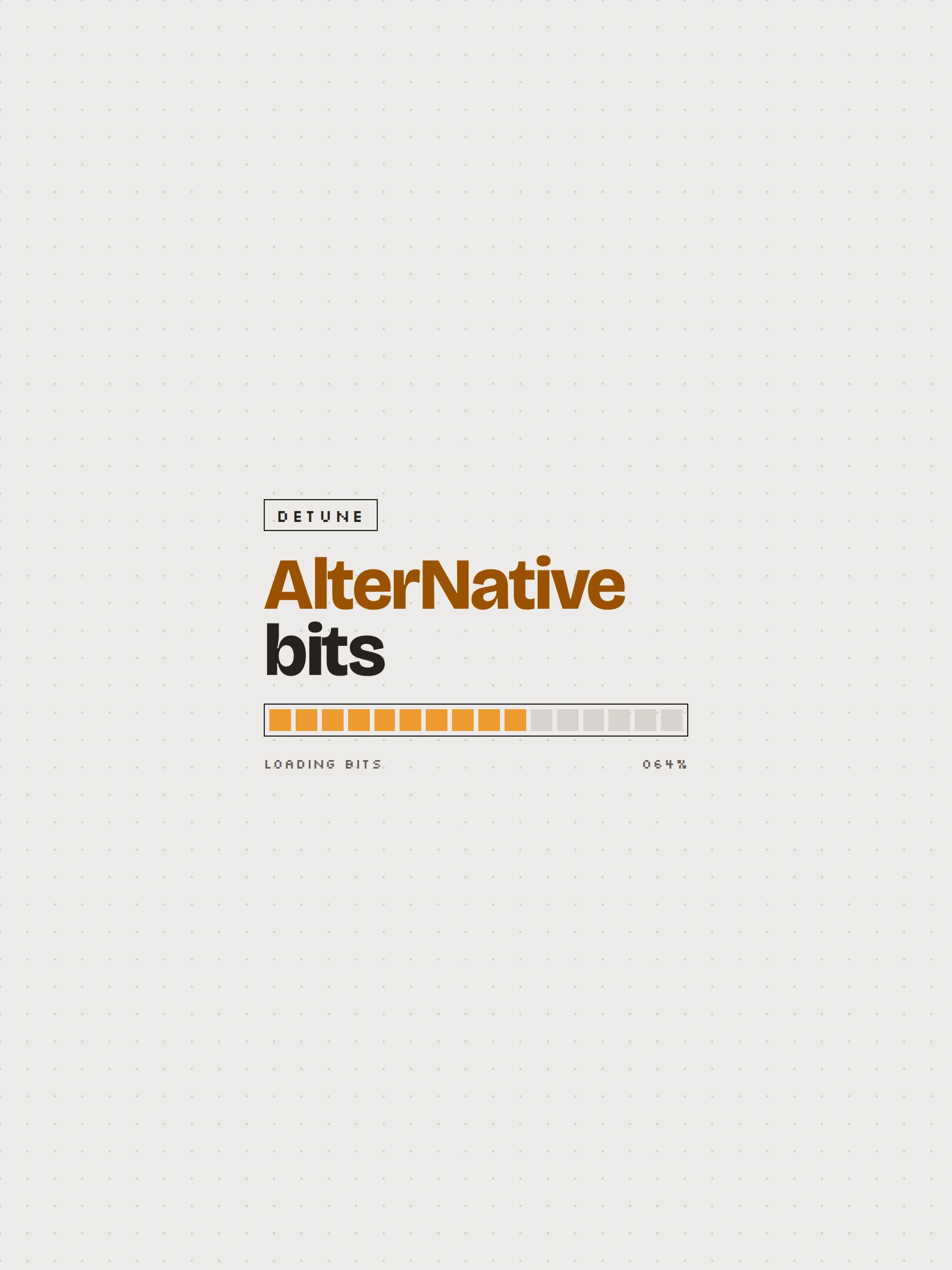 AlterNative bits — Écran de chargement (tablette)