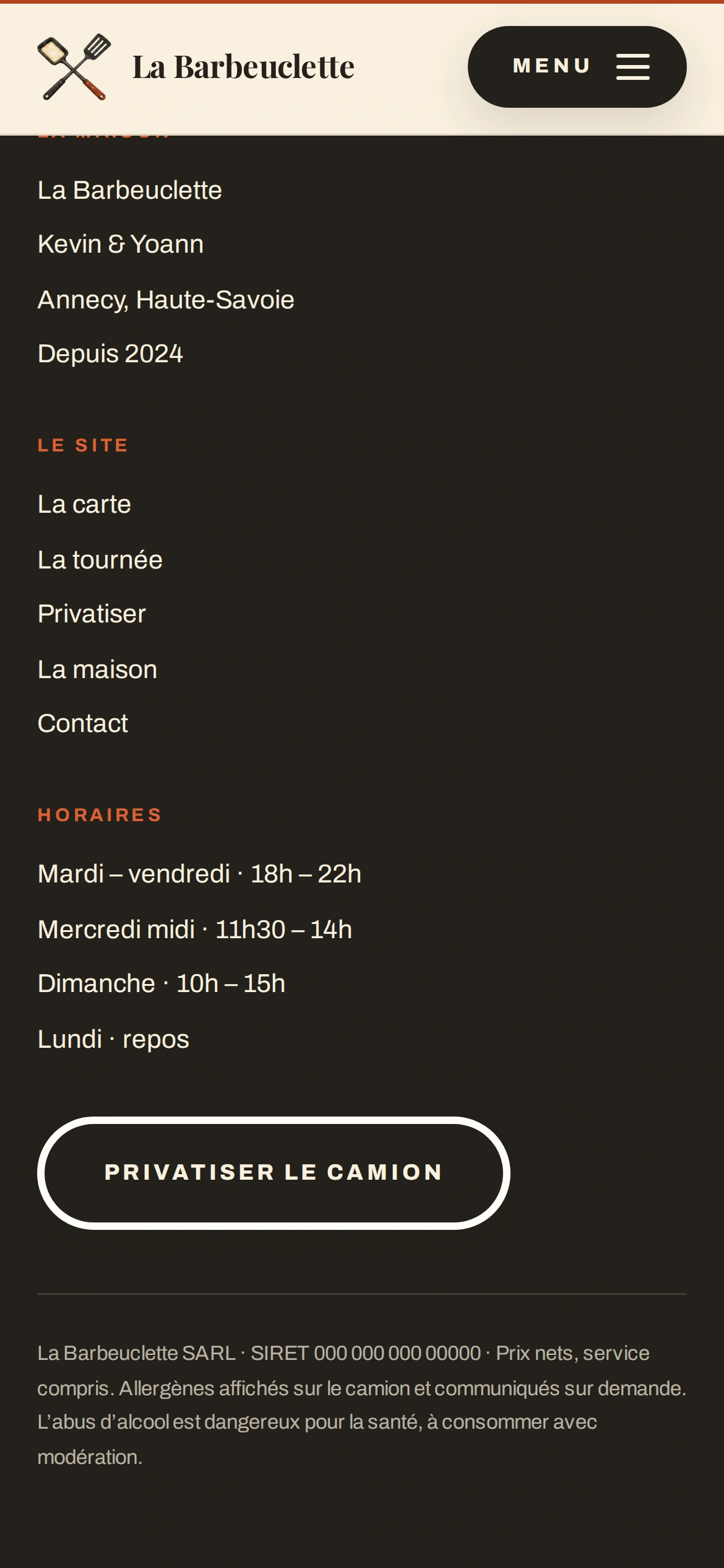 La Barbeuclette — Pied de page (téléphone)