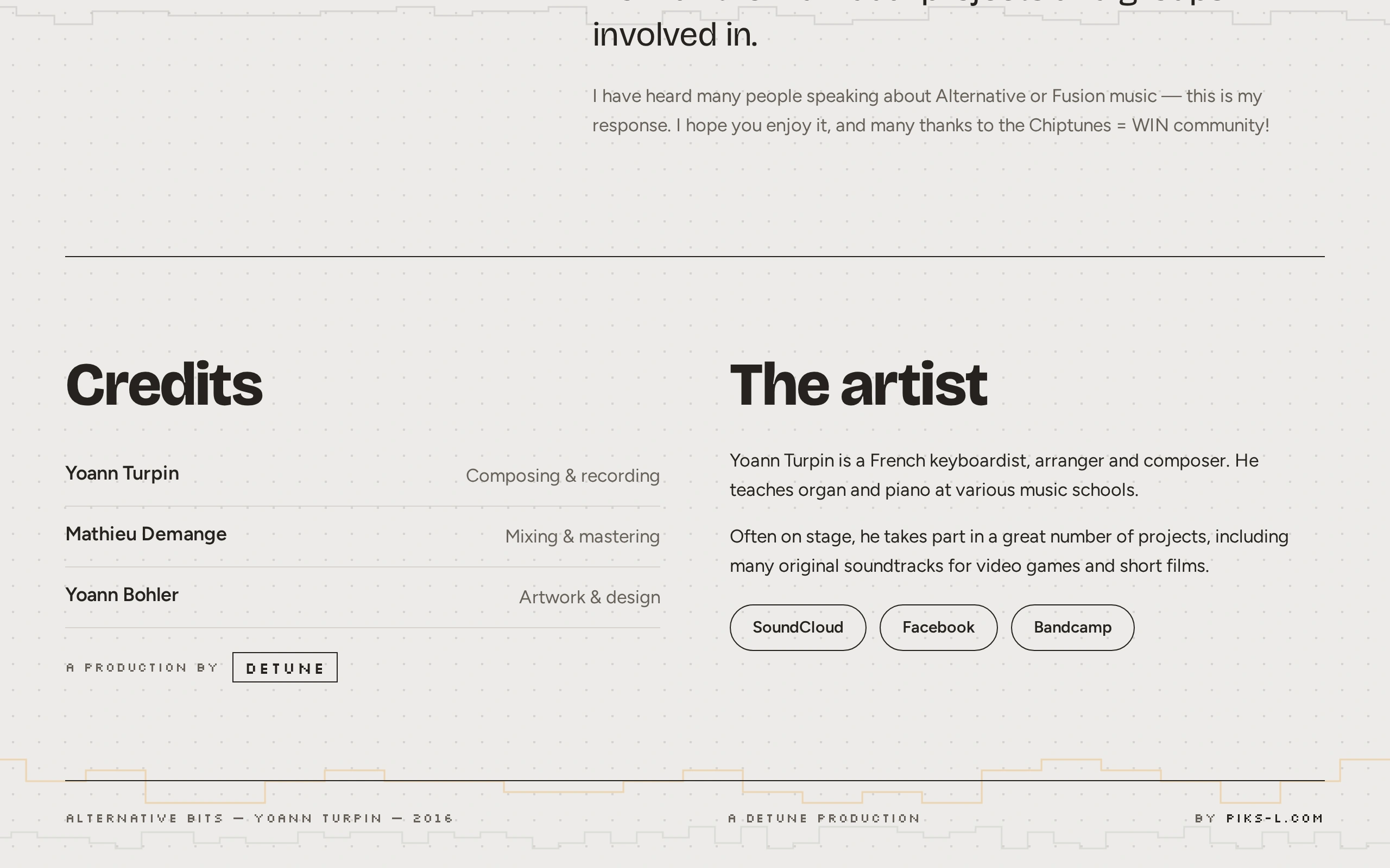 AlterNative bits — Pied de page (écran)