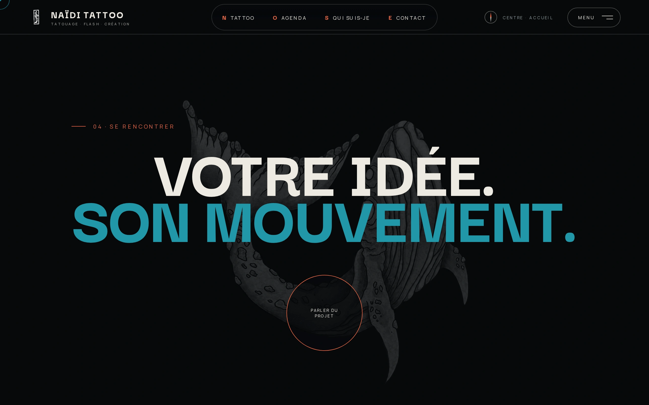 Naïdi Tattoo — Votre idée. Son mouvement. (écran)