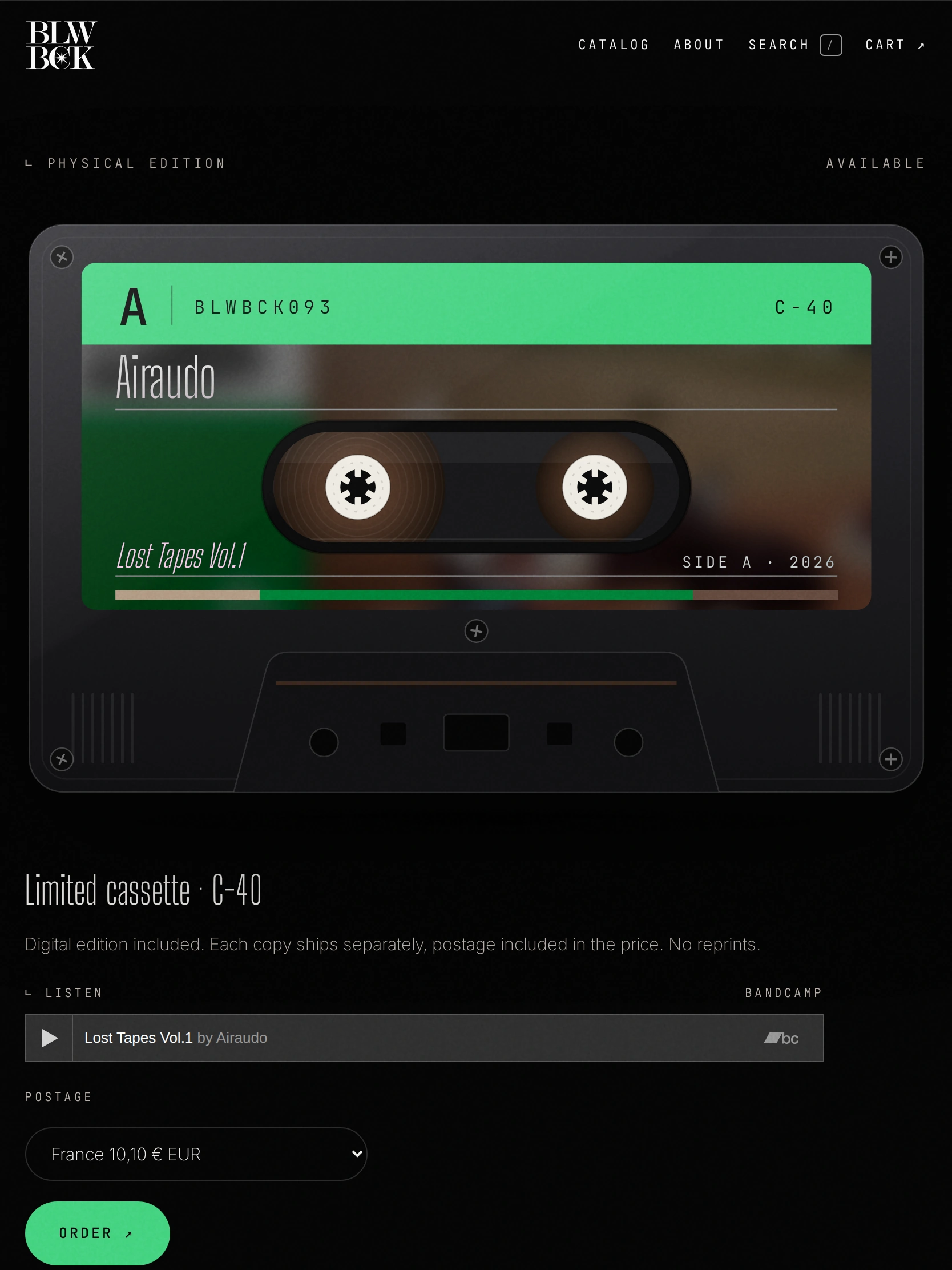 BLWBCK — La cassette (tablette)