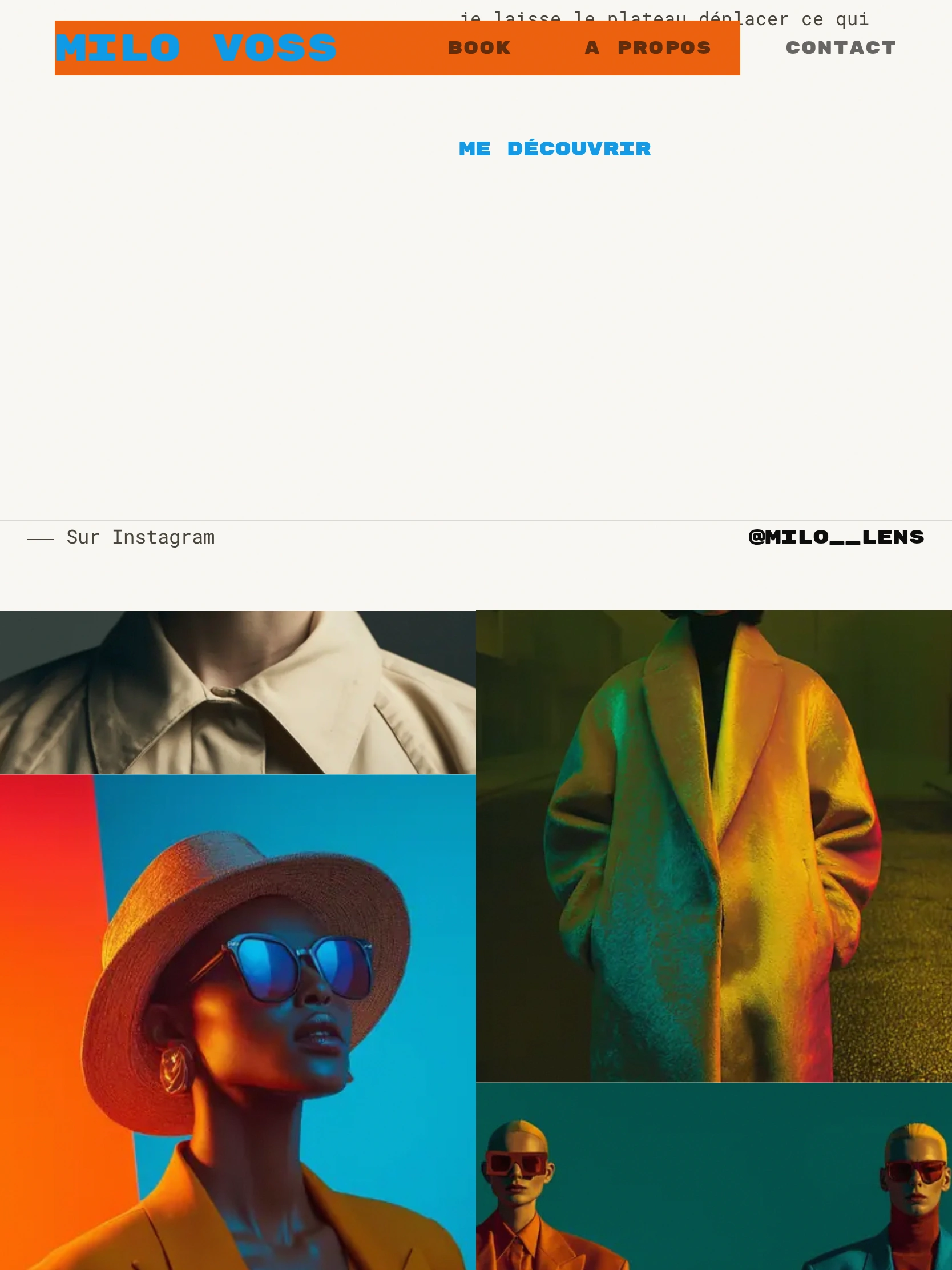 Milo Voss — Sur Instagram (tablette)