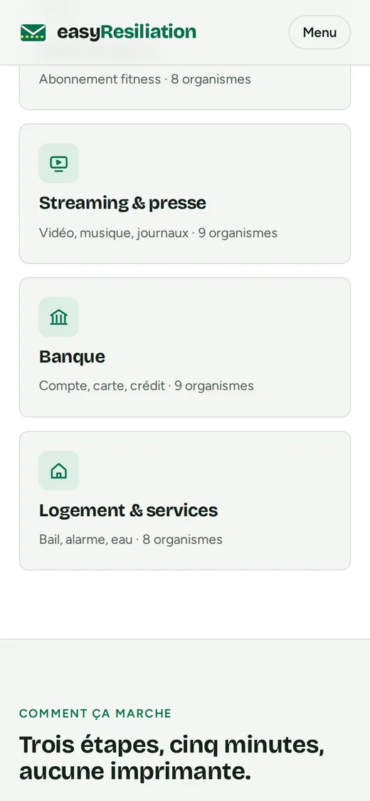 easyResiliation — vue 3 en téléphone
