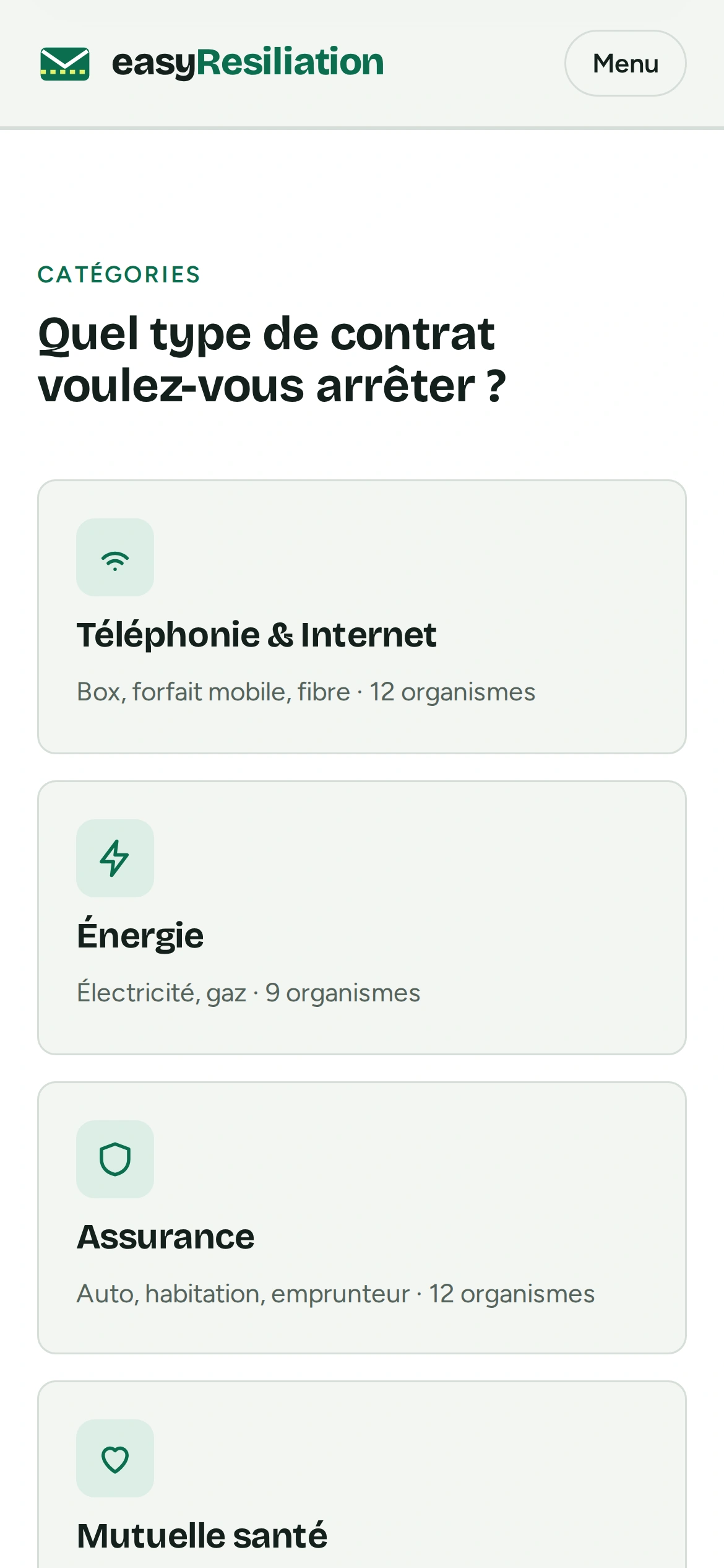 easyResiliation — Quel type de contrat voulez-vous… (téléphone)