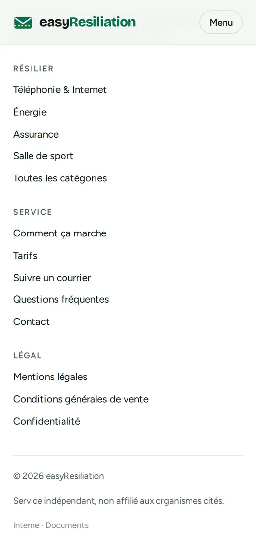 easyResiliation — vue 6 en téléphone