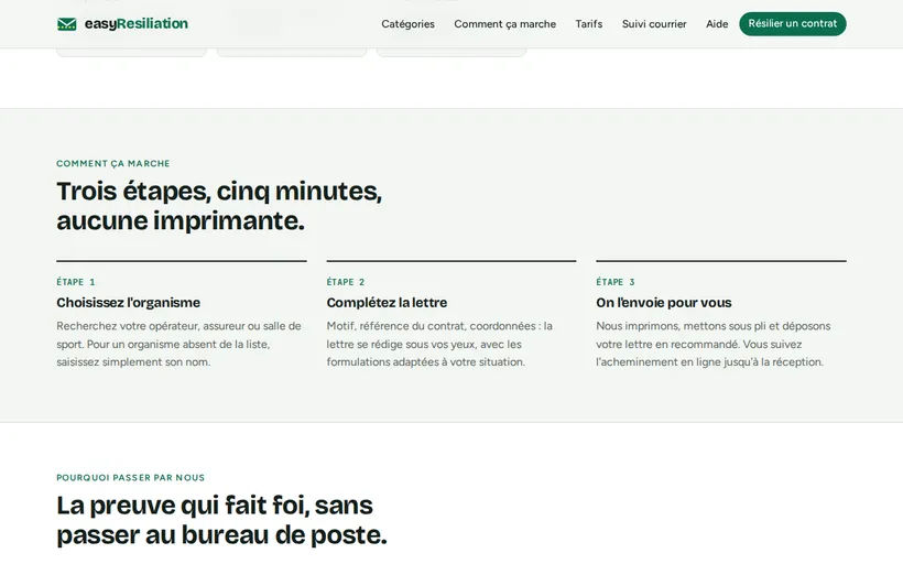 easyResiliation — vue 2 en écran