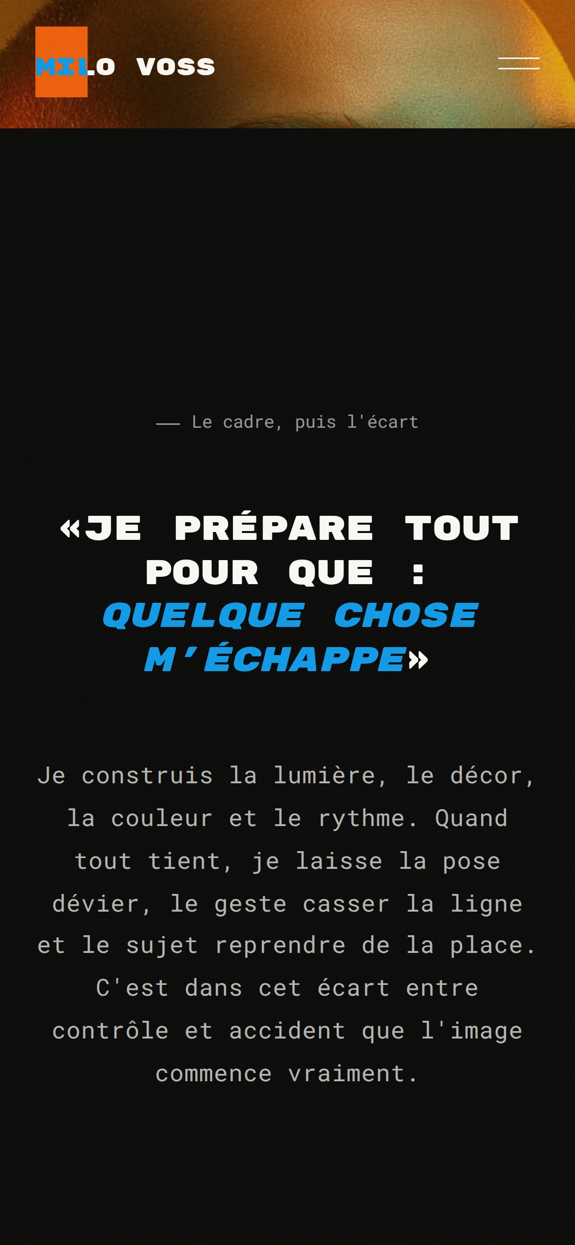 Milo Voss — Le cadre, puis l’écart (téléphone)