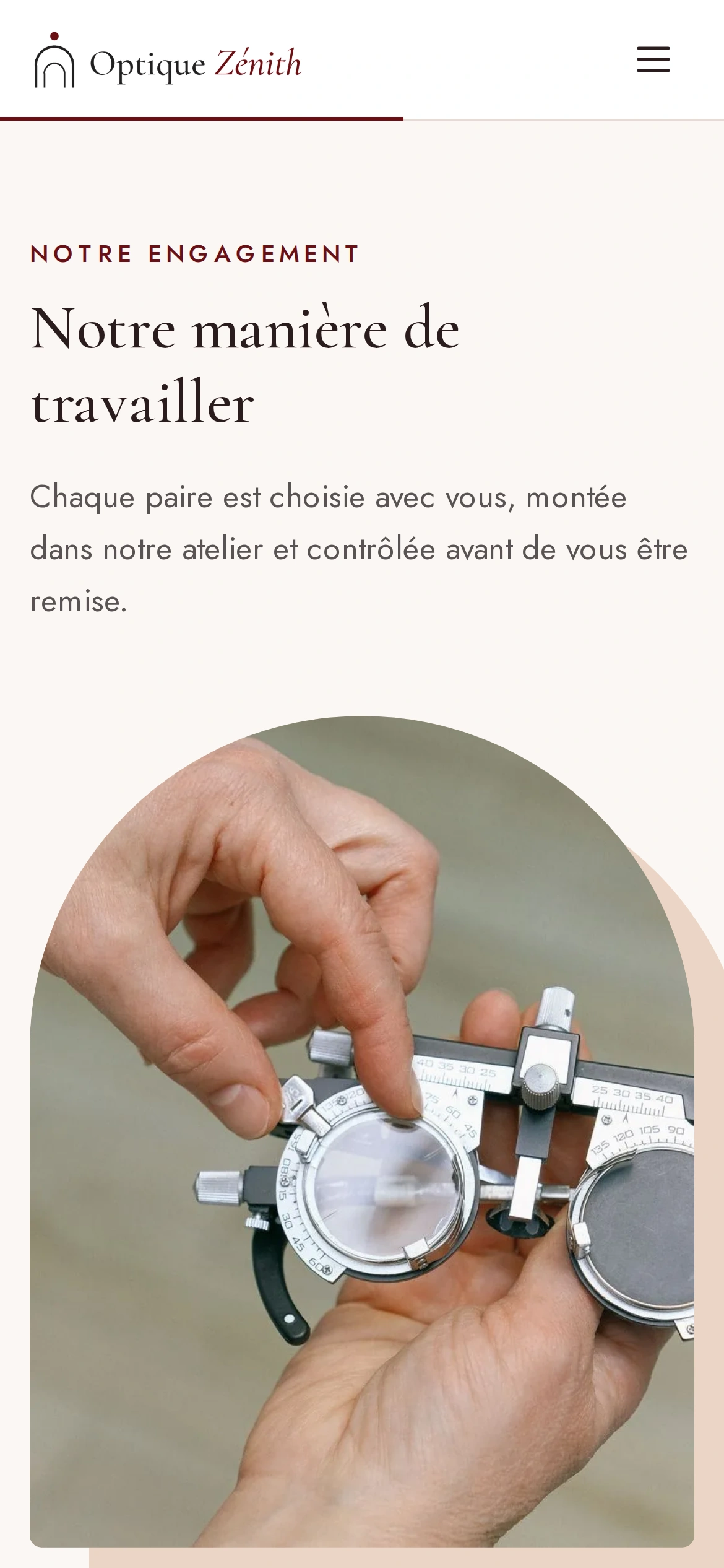 Optique Zénith — Notre manière de travailler (téléphone)