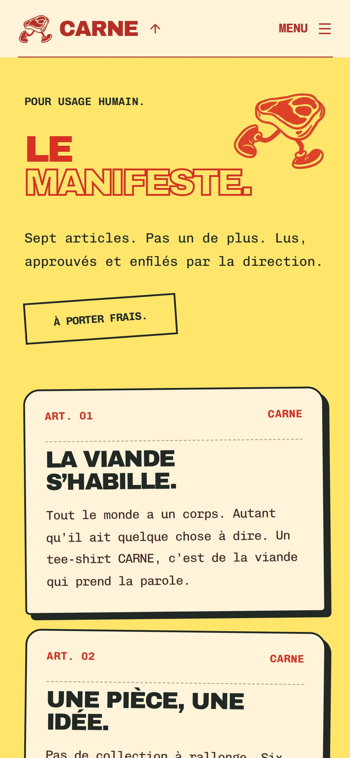 CARNE — Le manifeste (téléphone)