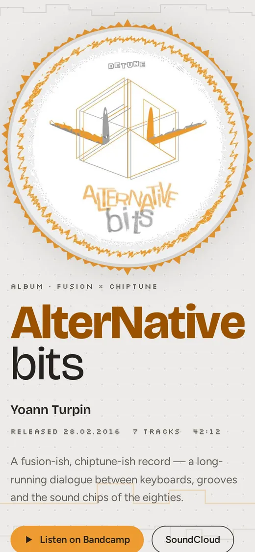 AlterNative bits — vue 1 en téléphone