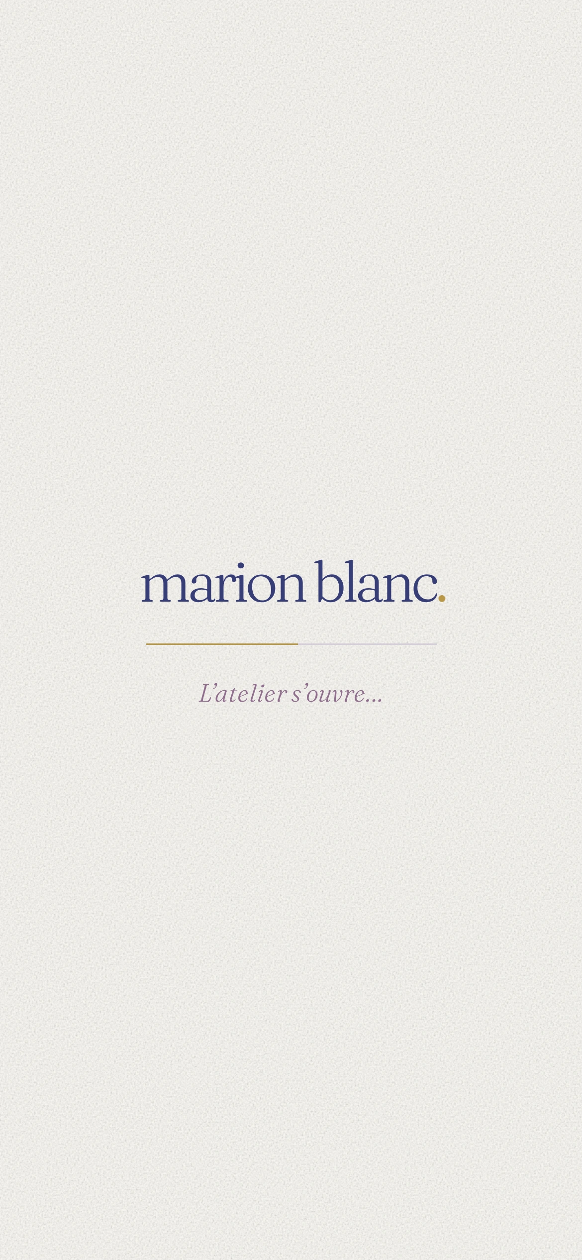 Marion Blanc — Écran de chargement (téléphone)