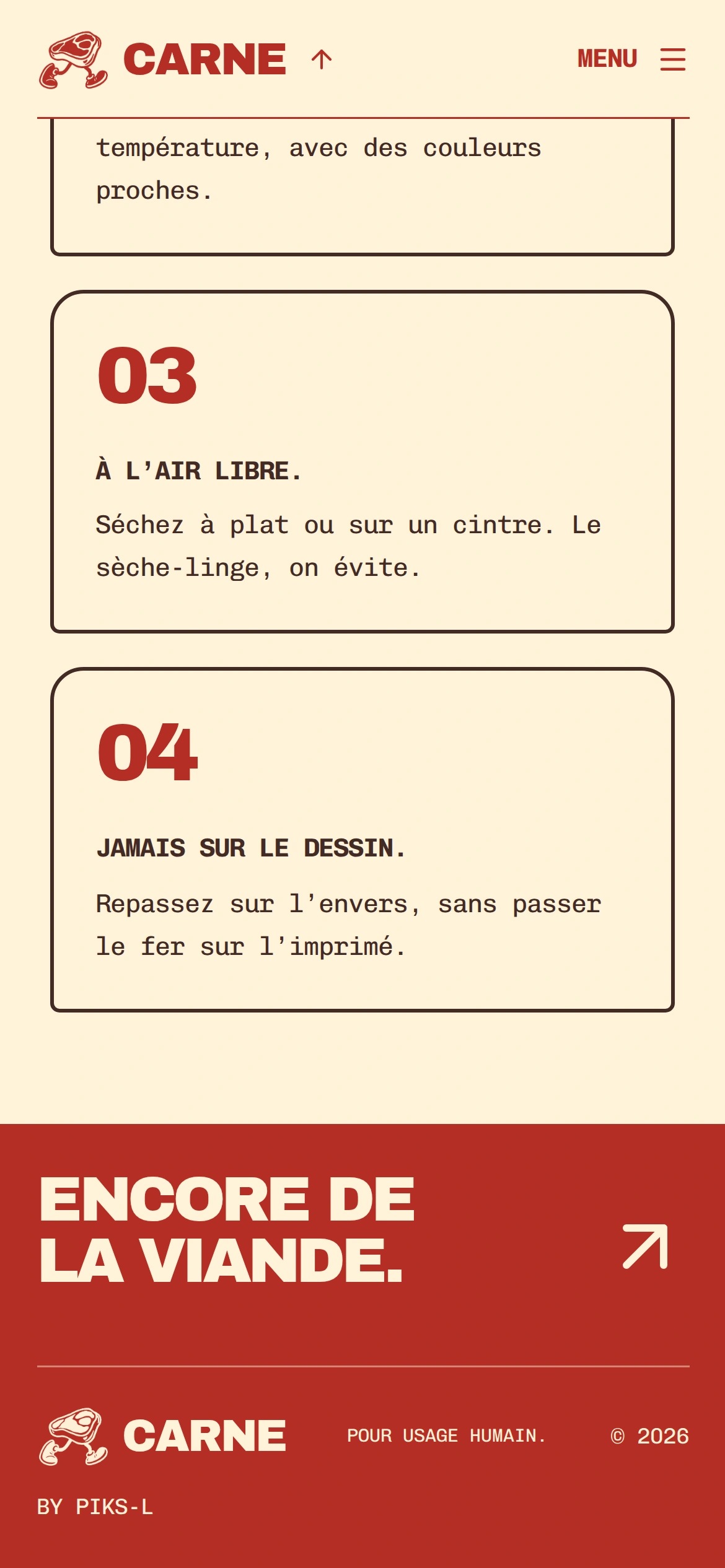CARNE — Pied de page (téléphone)