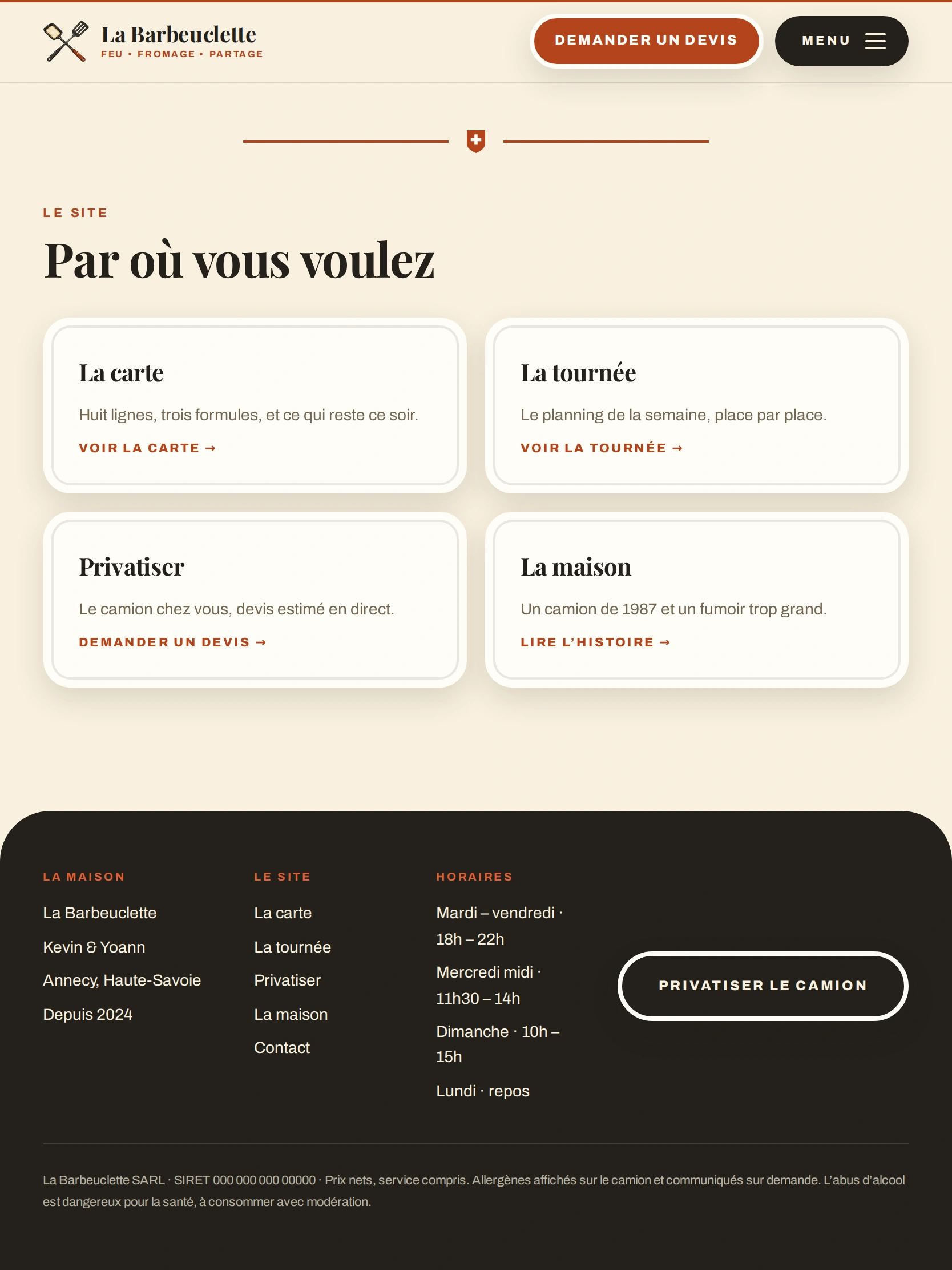 La Barbeuclette — Pied de page (tablette)