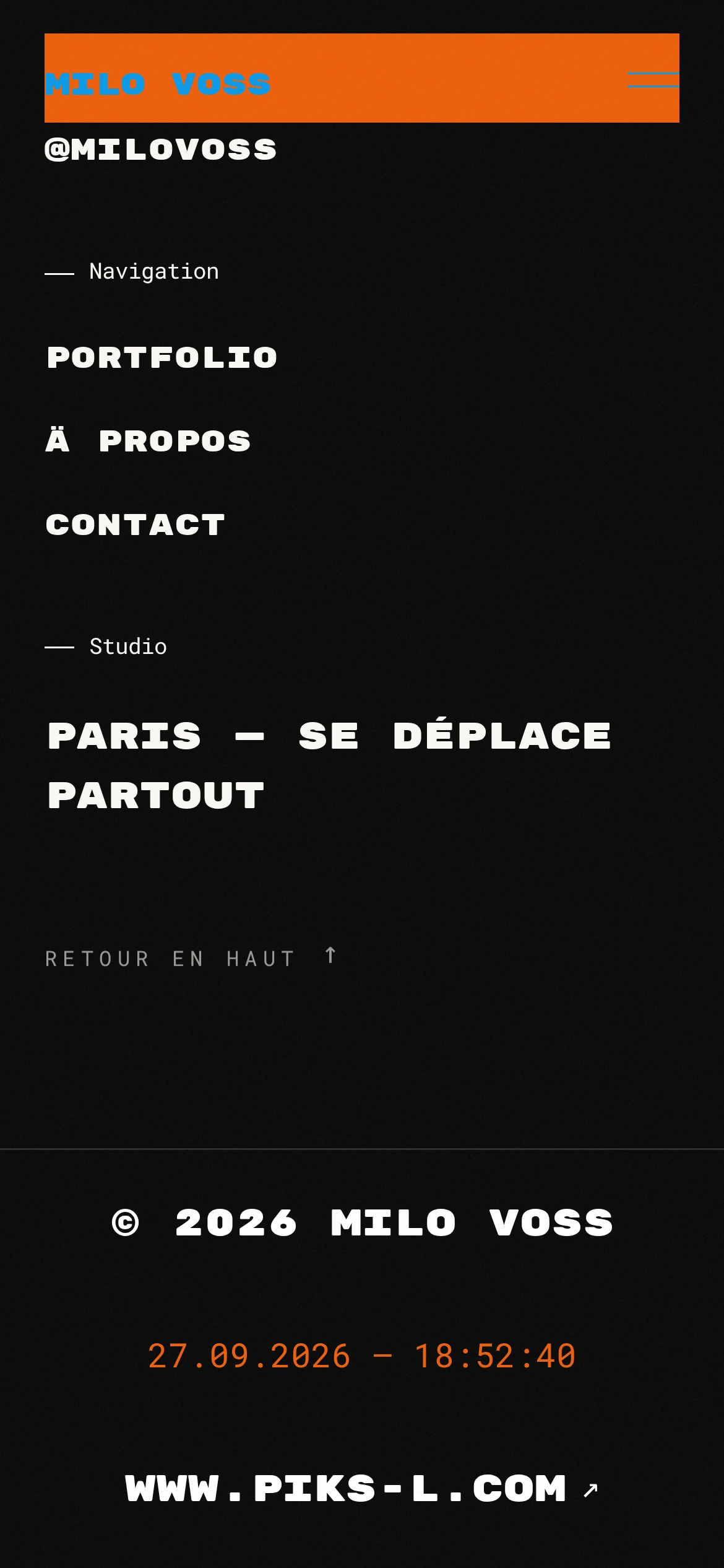Milo Voss — Pied de page (téléphone)