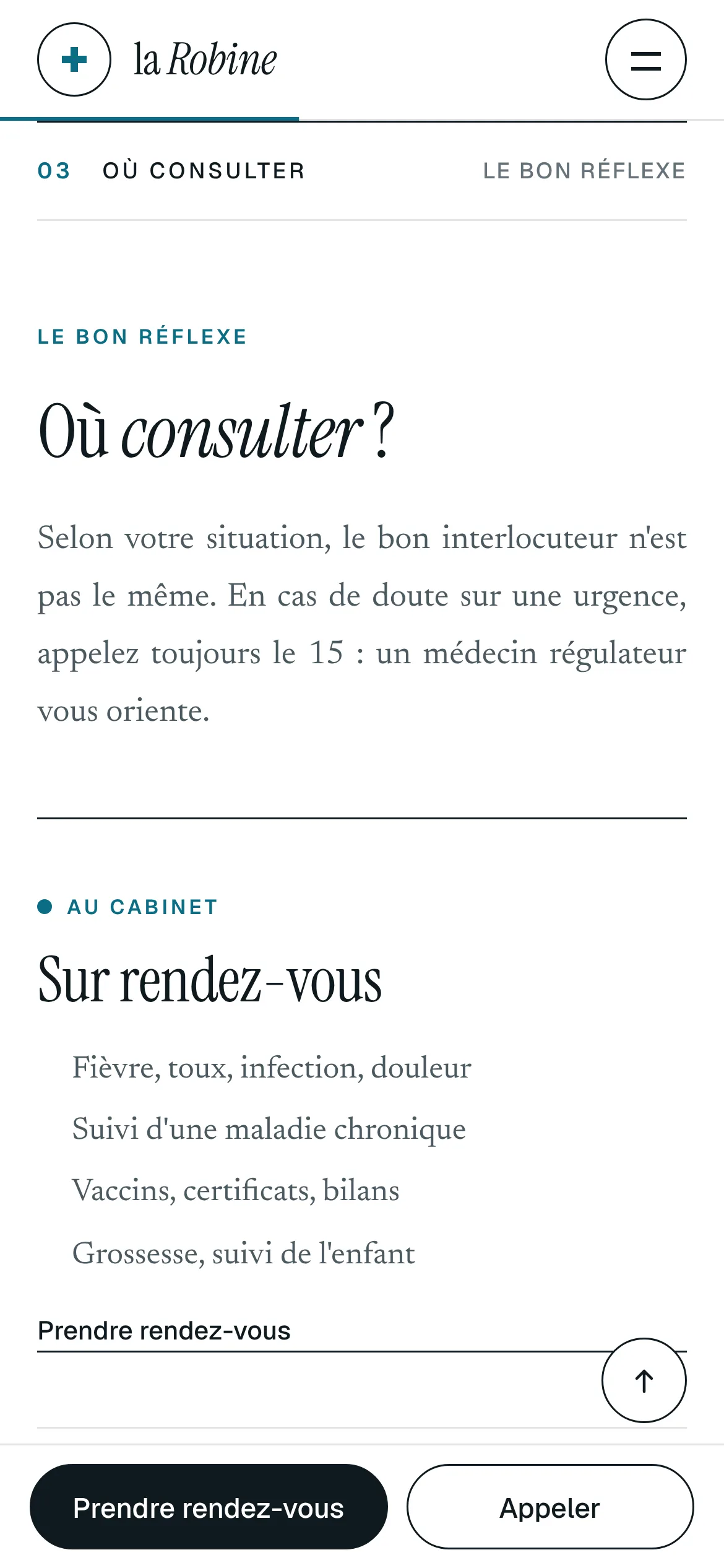 Cabinet de la Robine — Où consulter (téléphone)