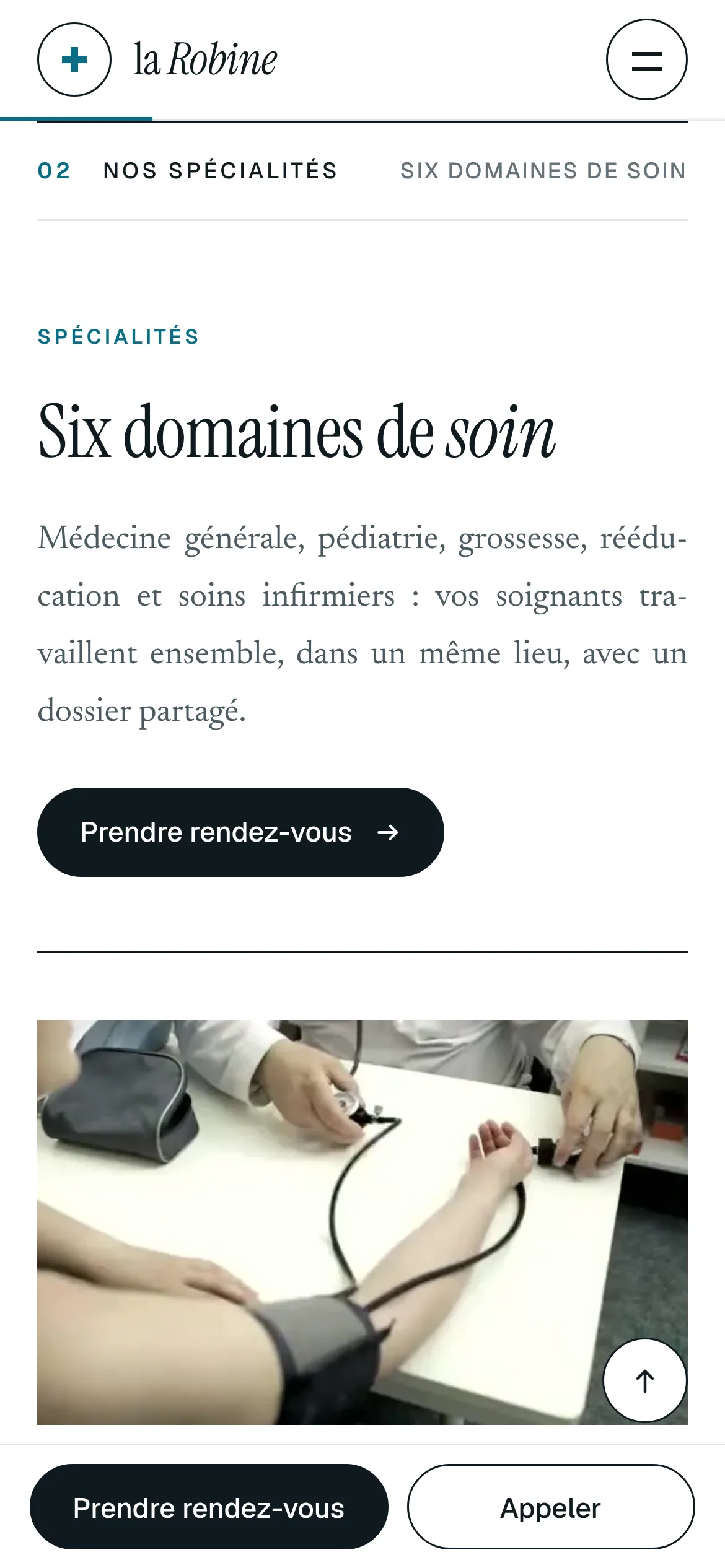 Cabinet de la Robine — Les spécialités en vidéo (téléphone)
