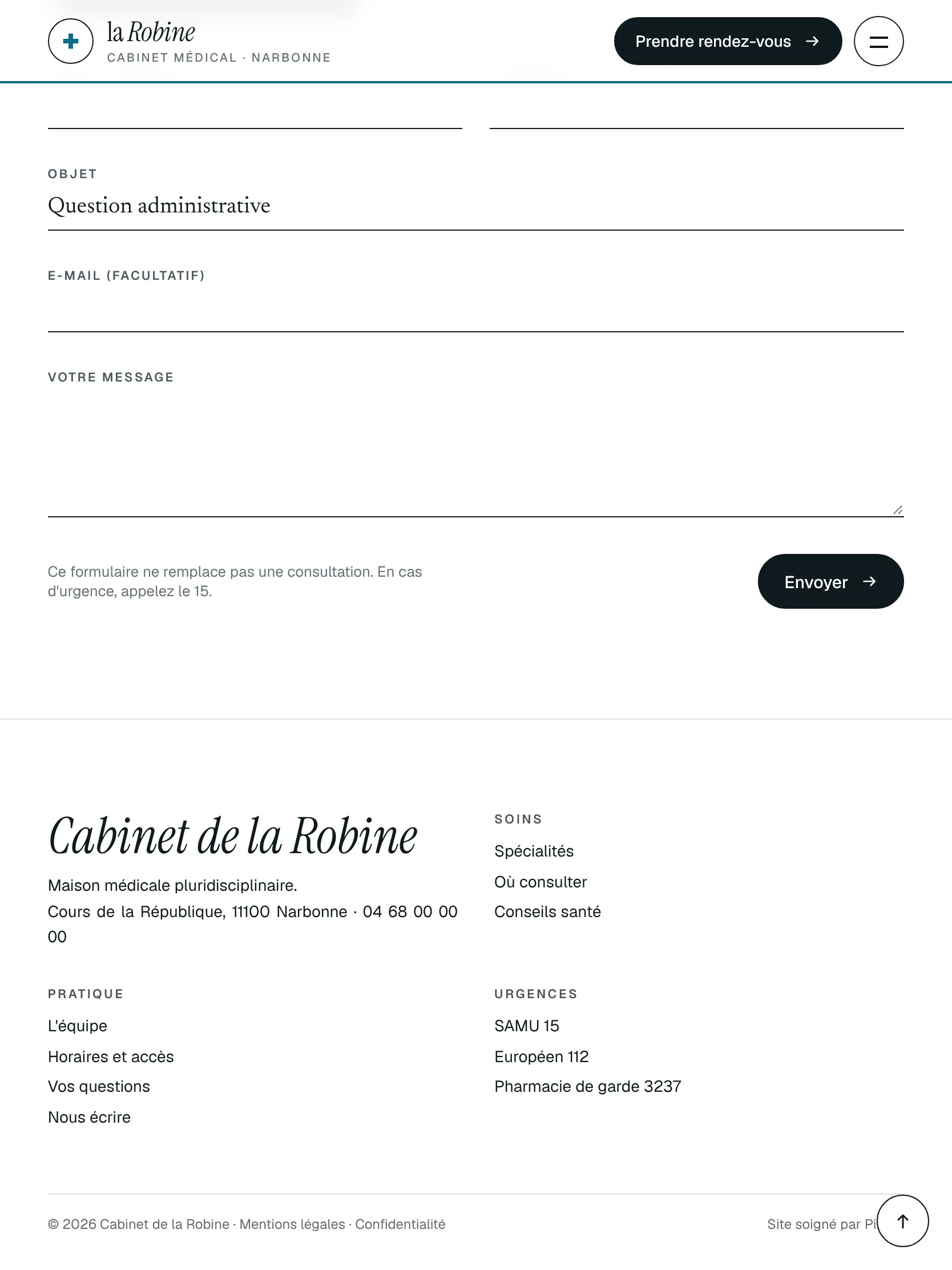 Cabinet de la Robine — Pied de page (tablette)