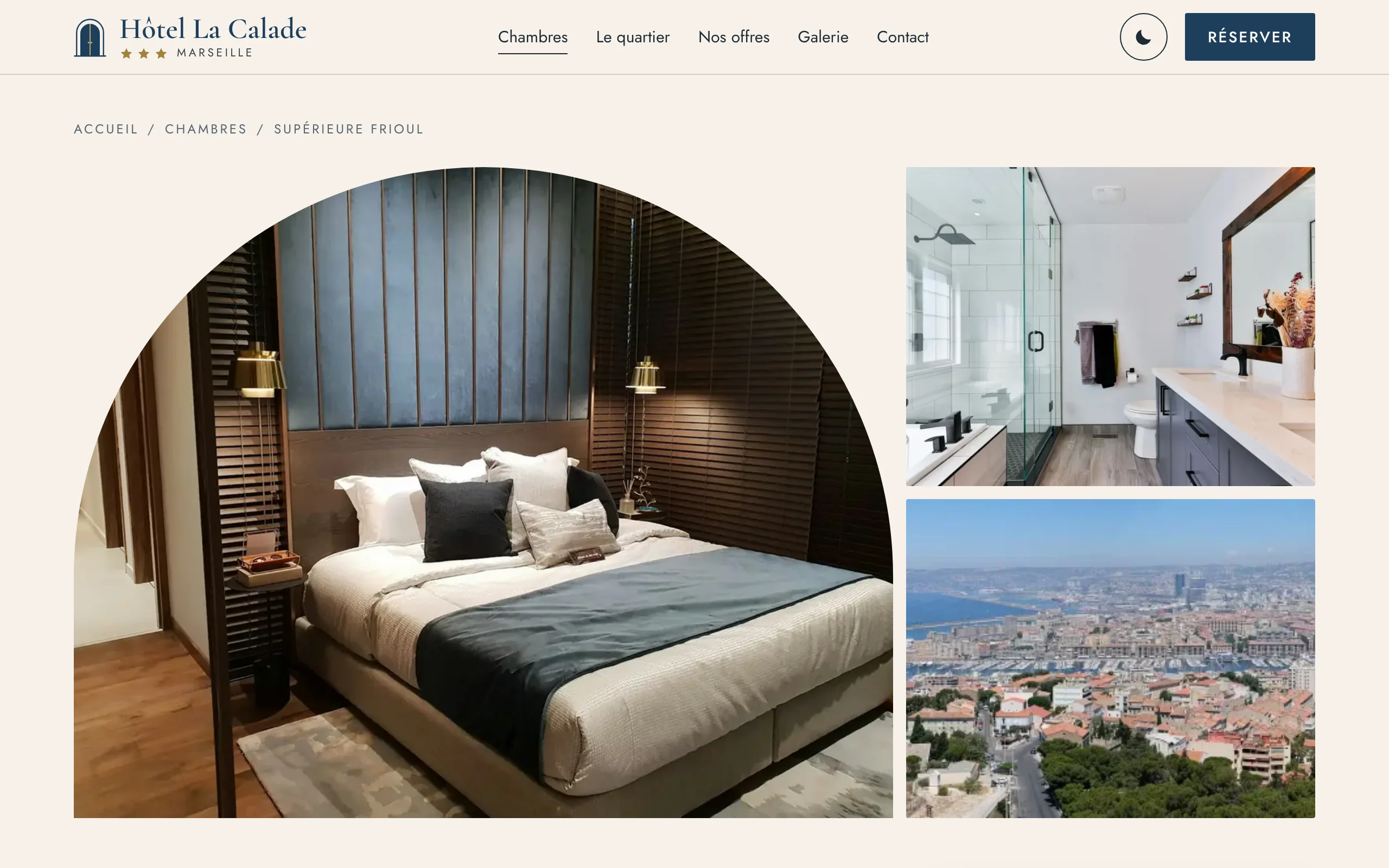 Hôtel La Calade — La fiche d’une chambre (écran)