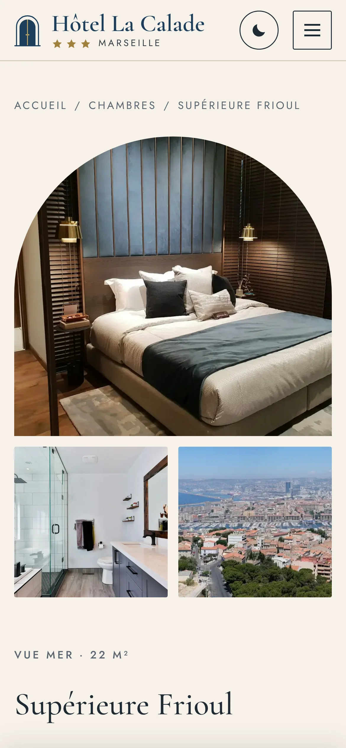 Hôtel La Calade — La fiche d’une chambre (téléphone)