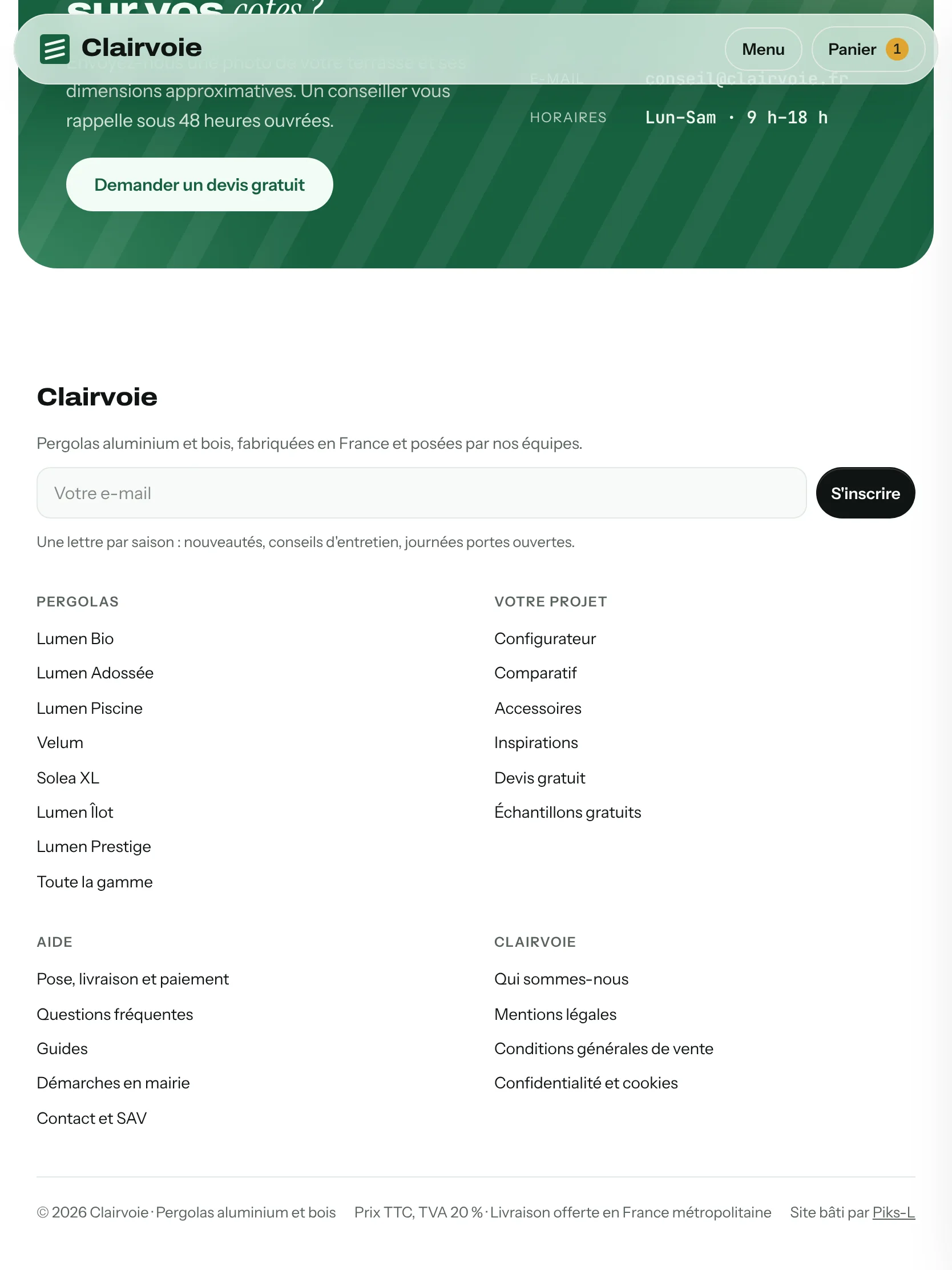 Clairvoie — Pied de page (tablette)