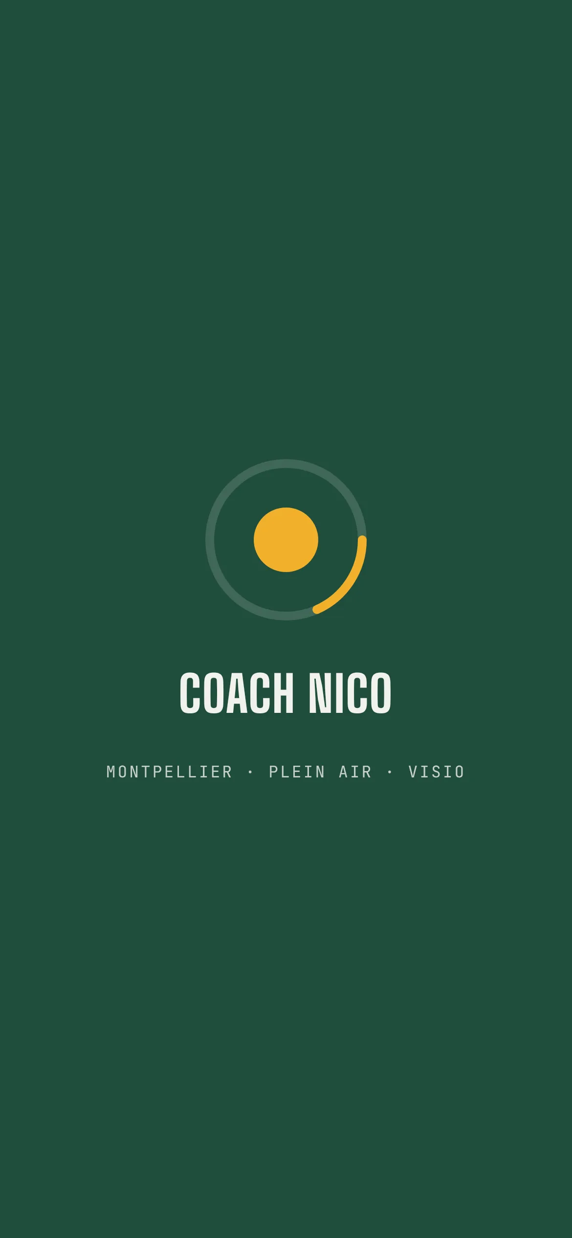 Coach Nico — Écran de chargement (téléphone)