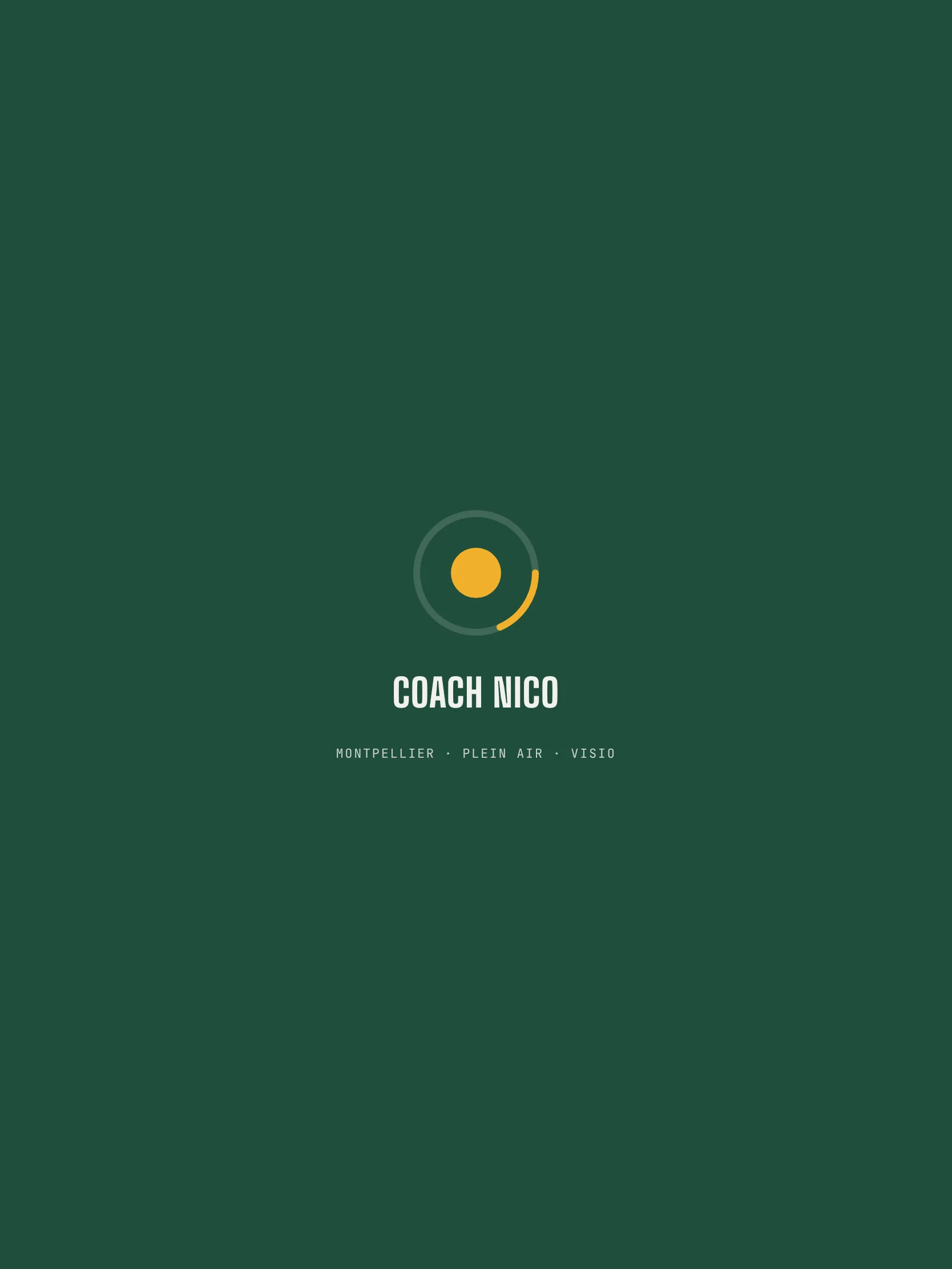 Coach Nico — Écran de chargement (tablette)