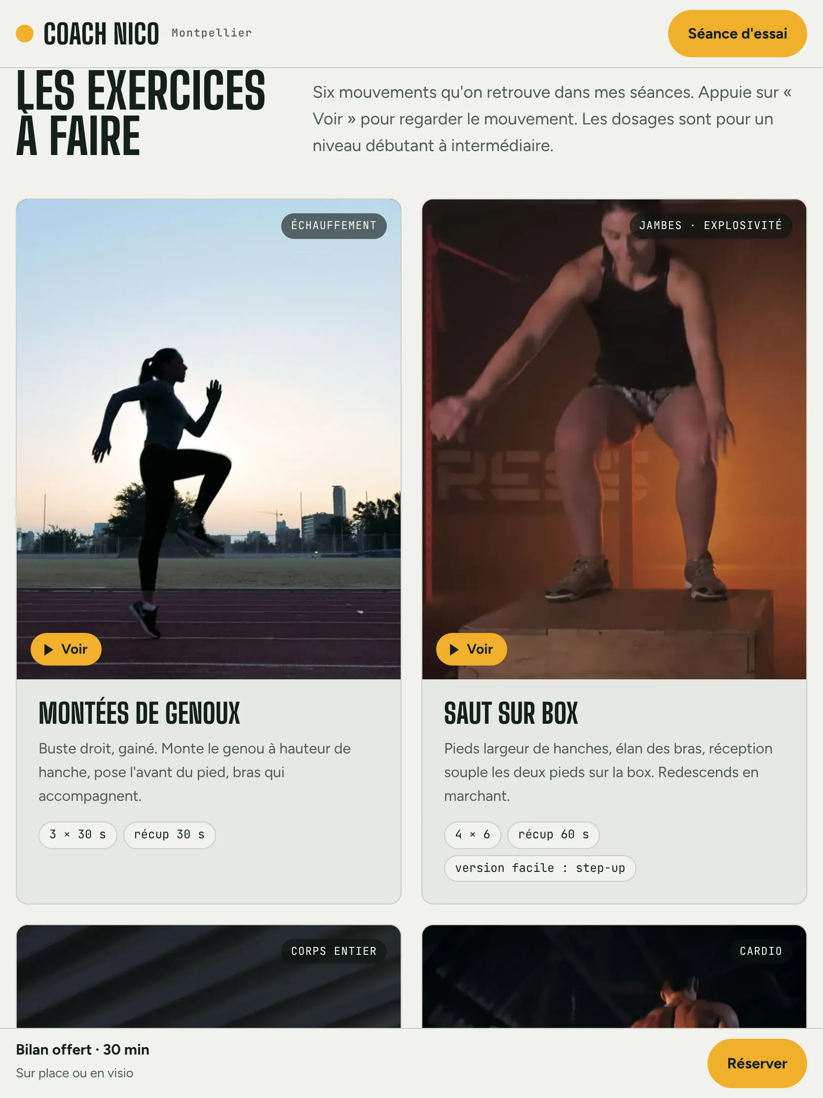 Coach Nico — Les exercices en vidéo (tablette)